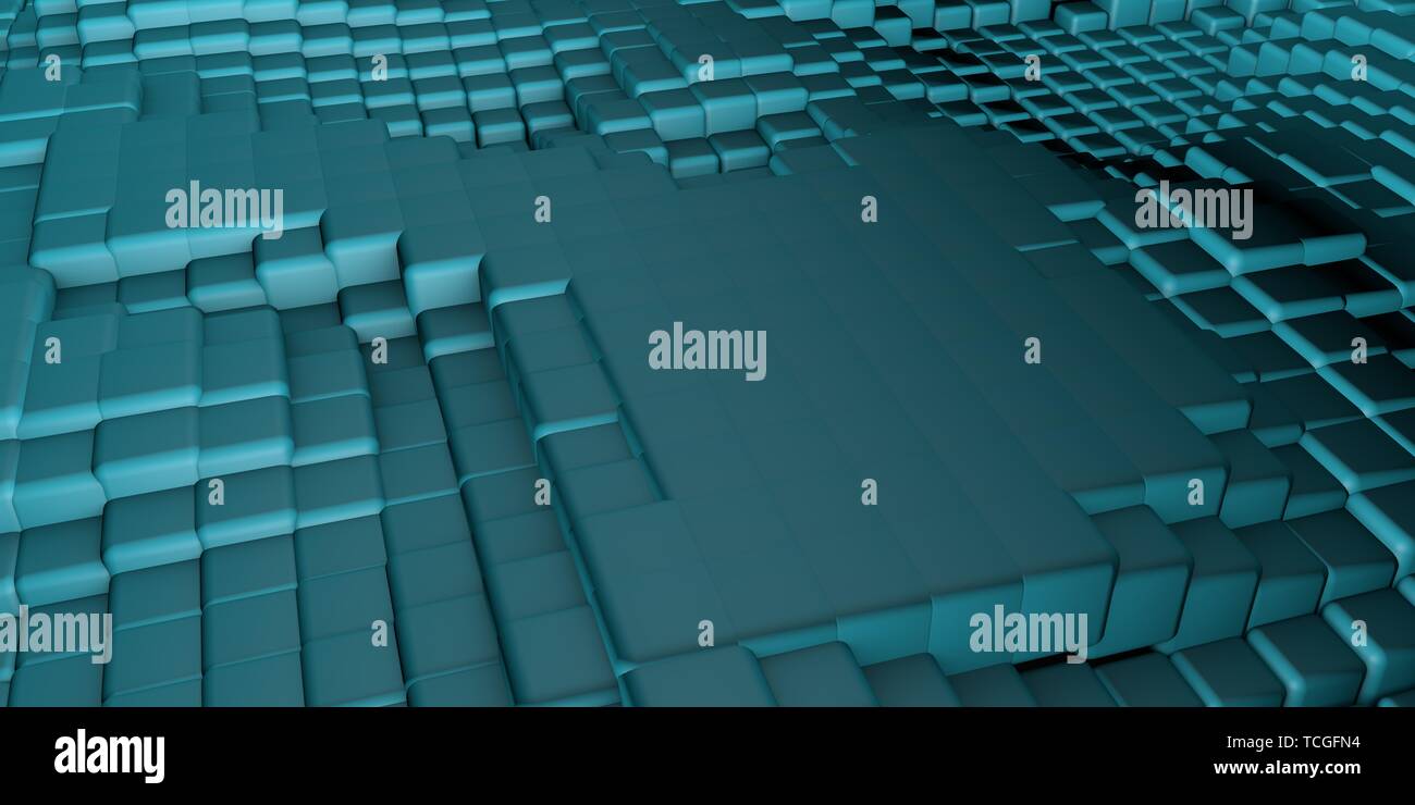 Cubo isometrico Astratto struttura tecnica di sfondo Foto Stock