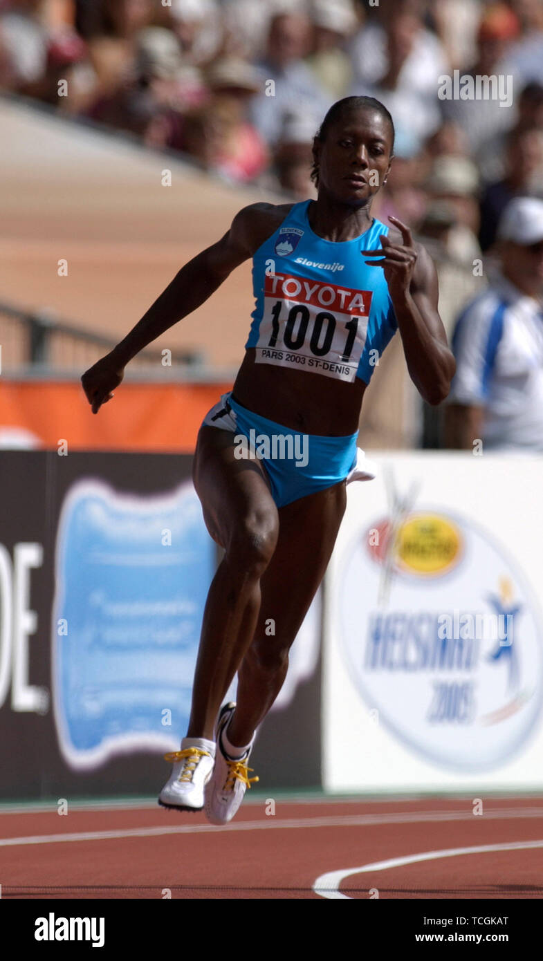 Stade de France Saint Denis vicino Parigi 26.8.2003, IX World --- Merlene OTTEY (SLO), 200m. Foto Stock