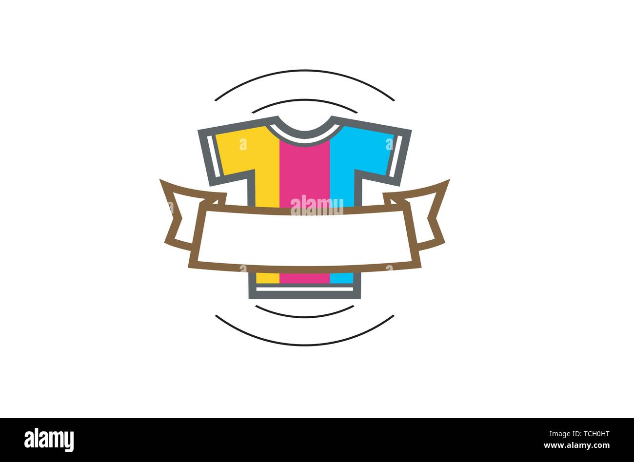 Creative shirt colorate Silk Screen Logo Design Illustrazione del simbolo Illustrazione Vettoriale