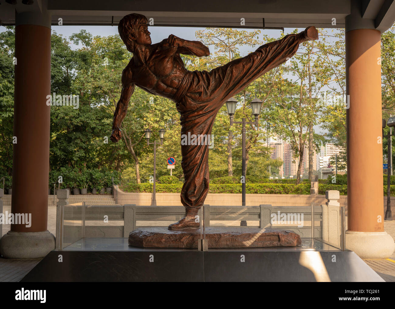 Sha Tin, Hong Kong, Cina, 23rd, Gennaio 2019: Il Bruce Lee statua. Foto Stock