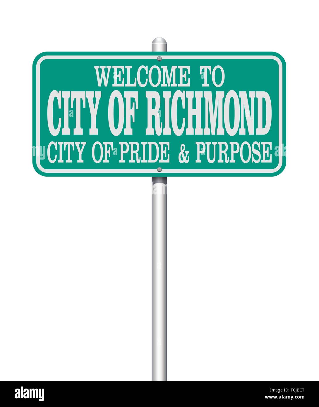 Illustrazione Vettoriale del Richmond green Benvenuto cartello stradale Illustrazione Vettoriale