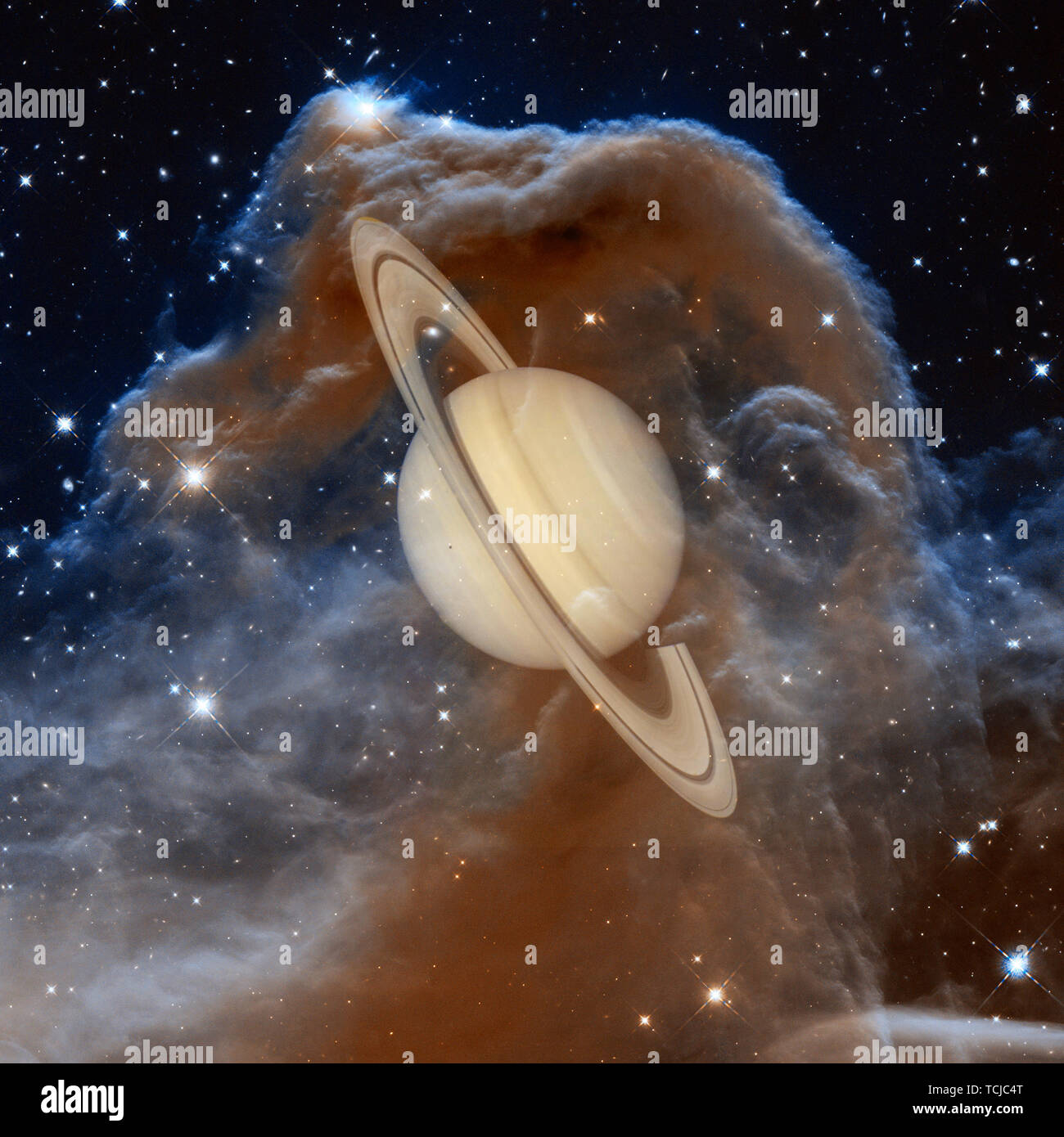Saturno - pianeta del sistema solare. La scienza di carta da parati. Gli elementi di questa immagine fornita dalla NASA Foto Stock