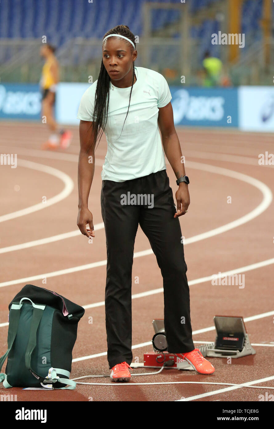 Roma, Italia - Jun 06: Shericka Jackson compete in Donne 400m evento durante la IAAF Diamond League 2019 Golden Gala Pietro Mennea a Roma Foto Stock