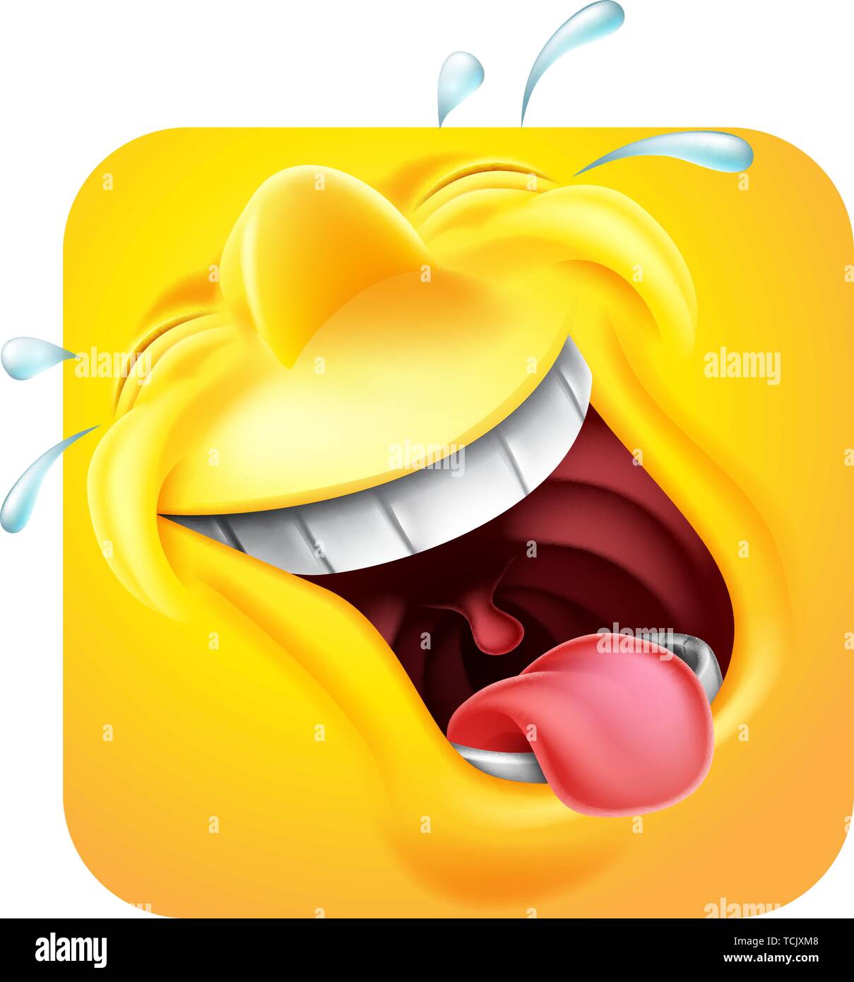 Ridere gli Emoji Emoticon Icona 3D personaggio dei fumetti Illustrazione Vettoriale