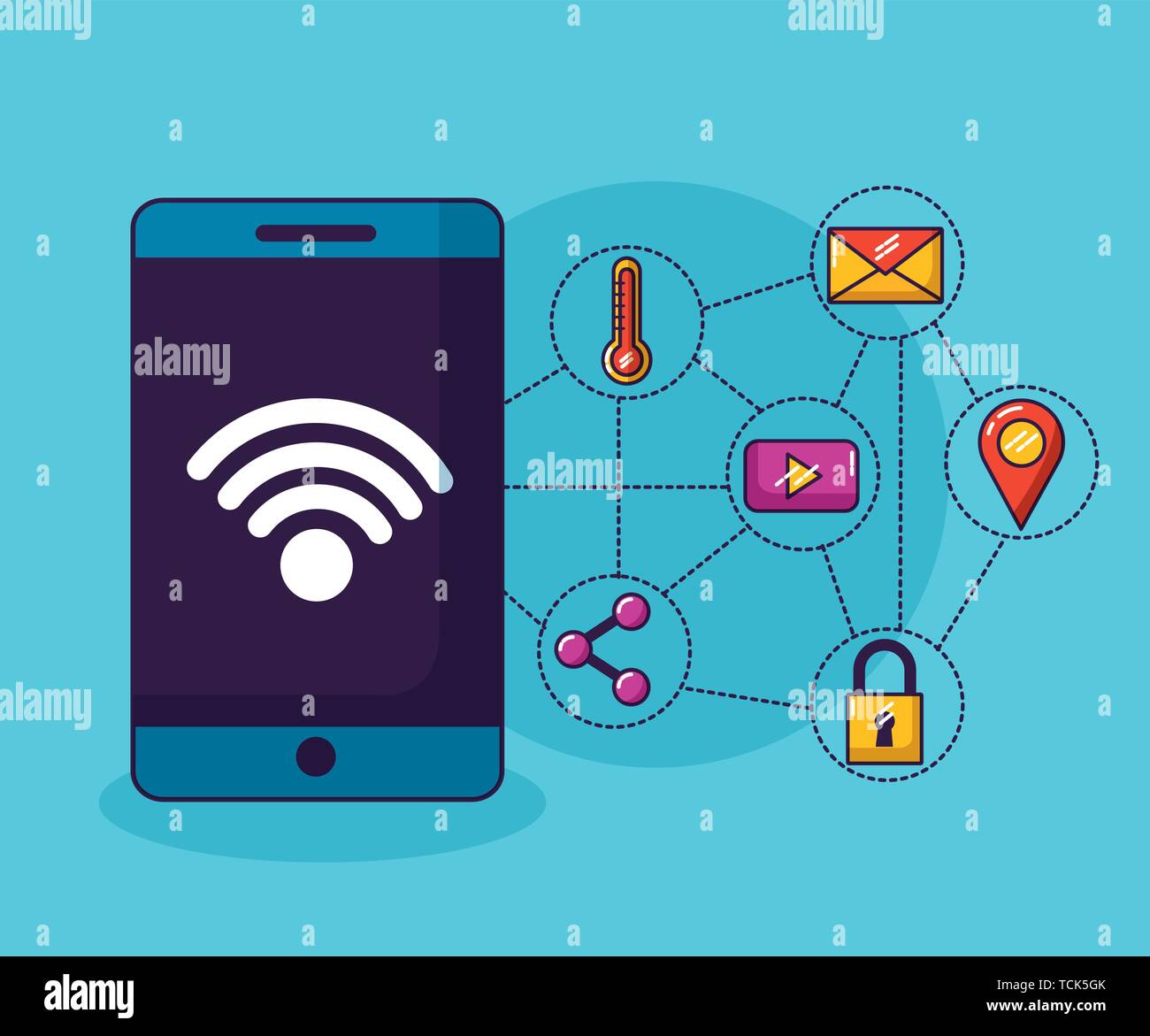 Wifi connessione gratuita Illustrazione Vettoriale