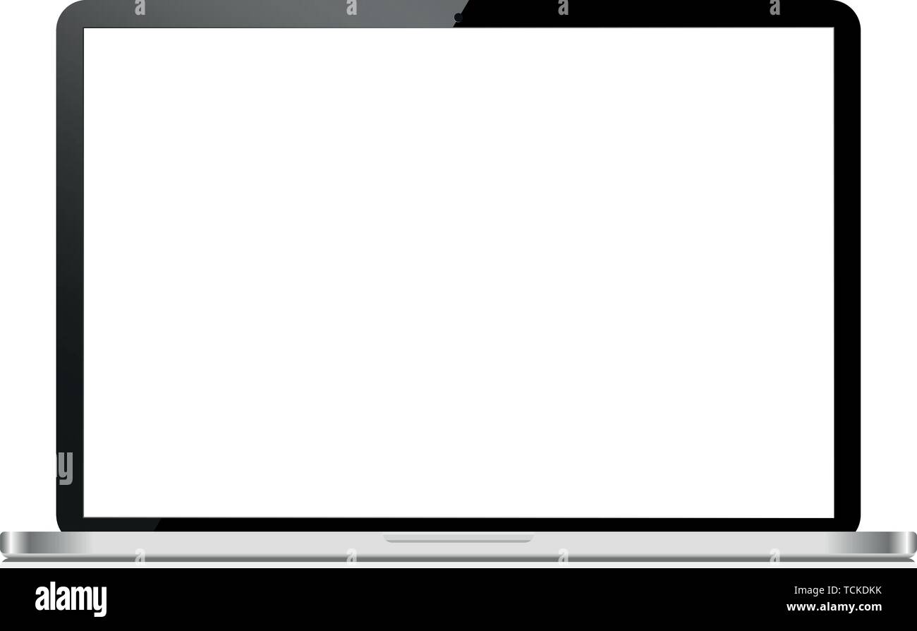 Computer portatile con schermo bianco isolato su sfondo bianco Immagine e  Vettoriale - Alamy