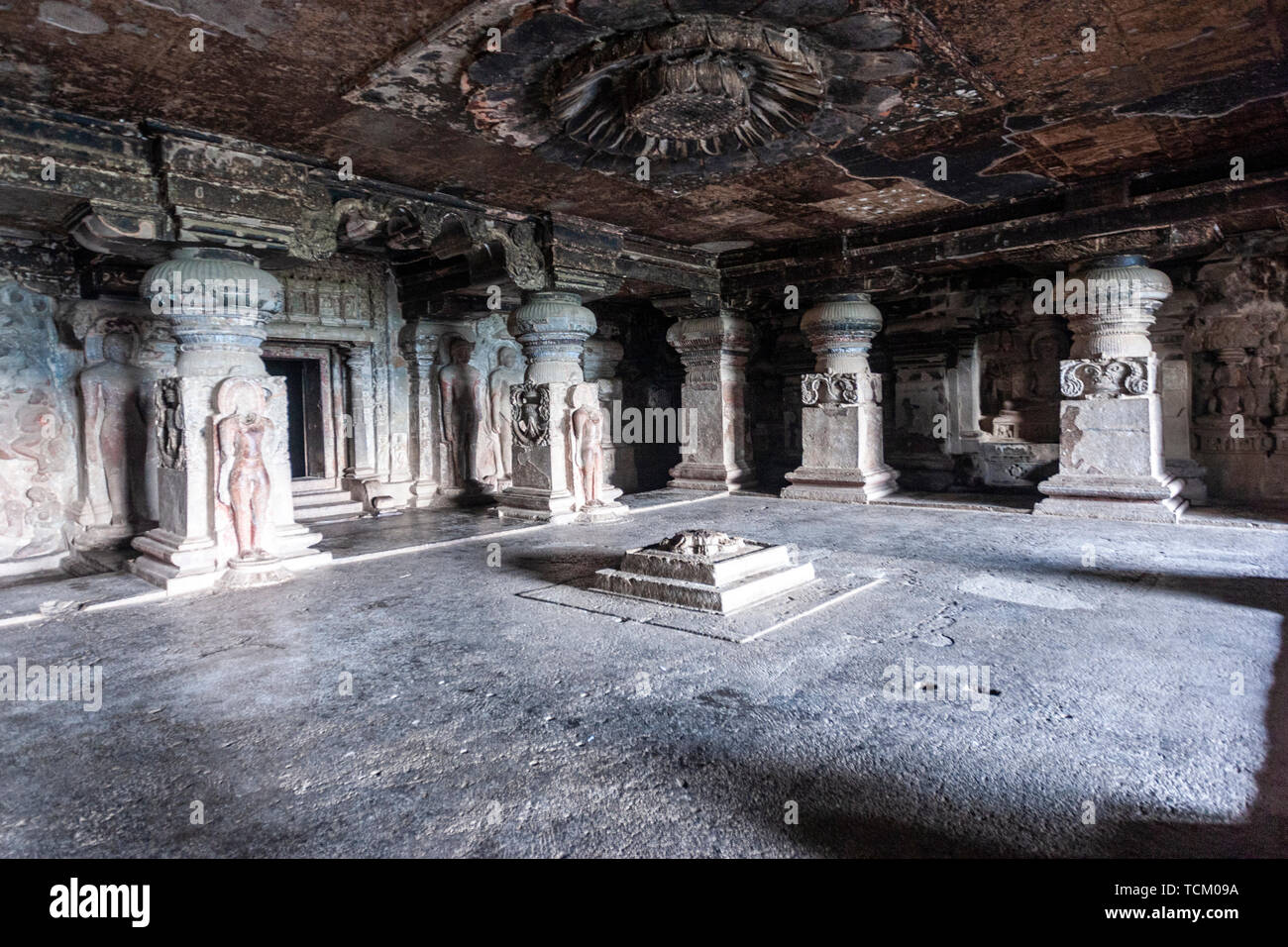 Chotta Kailasha: cave 30, Grotte di Ellora, rock-cut-monastero grotta del tempio, Aurangabad distretto di Maharashtra, India. Foto Stock