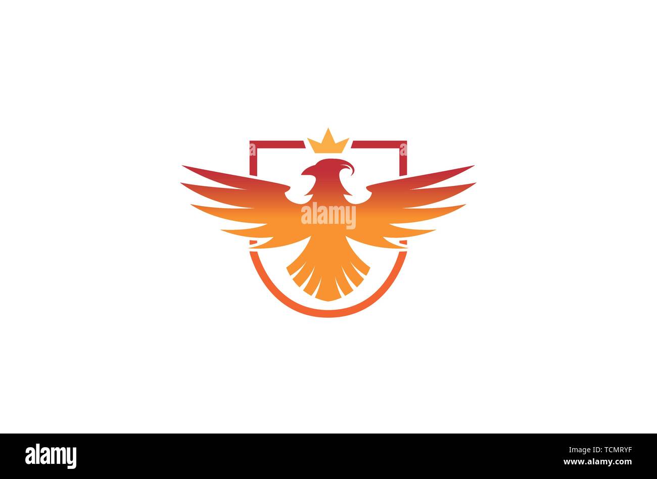 Creative Phoenix Bird Shield Logo Design Illustrazione Illustrazione Vettoriale