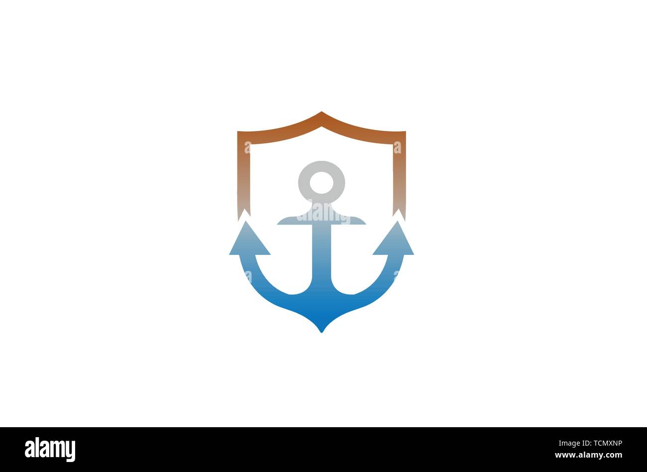 Creative scudo di ancoraggio Logo Design Illustrazione Illustrazione Vettoriale