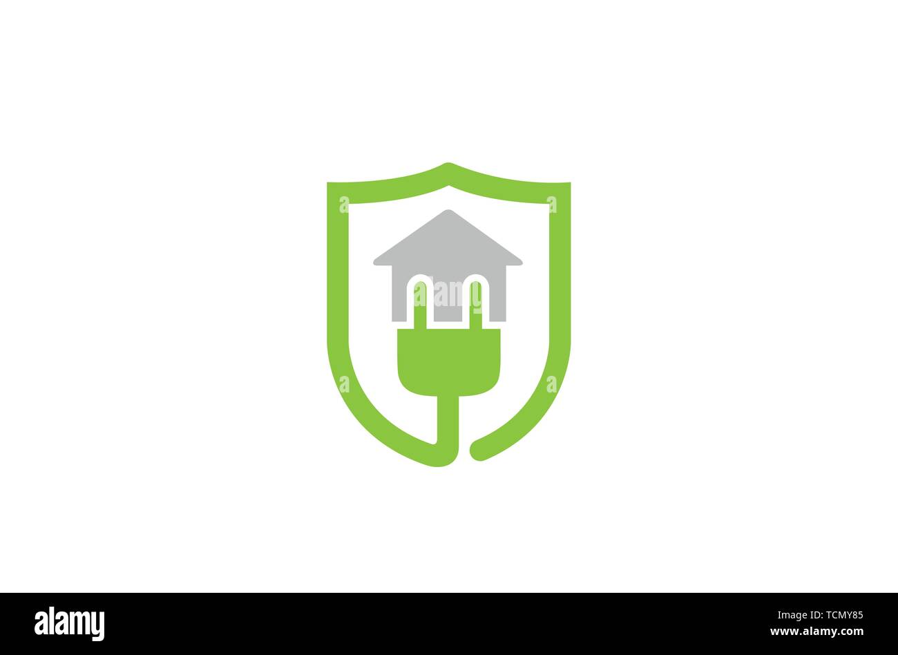 Tappo di protezione Casa Logo Design Illustrazione Illustrazione Vettoriale