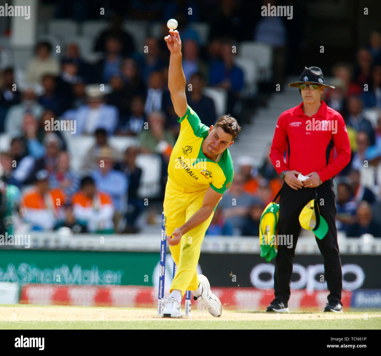 Londra, Regno Unito. Il 9 giugno, 2019. Marcus Stoinis dell Australia durante la ICC Cricket World Cup fra India e Australia al ovale Stadium il 09 giugno 2019 a Londra, Inghilterra. Credit: Azione Foto Sport/Alamy Live News Foto Stock