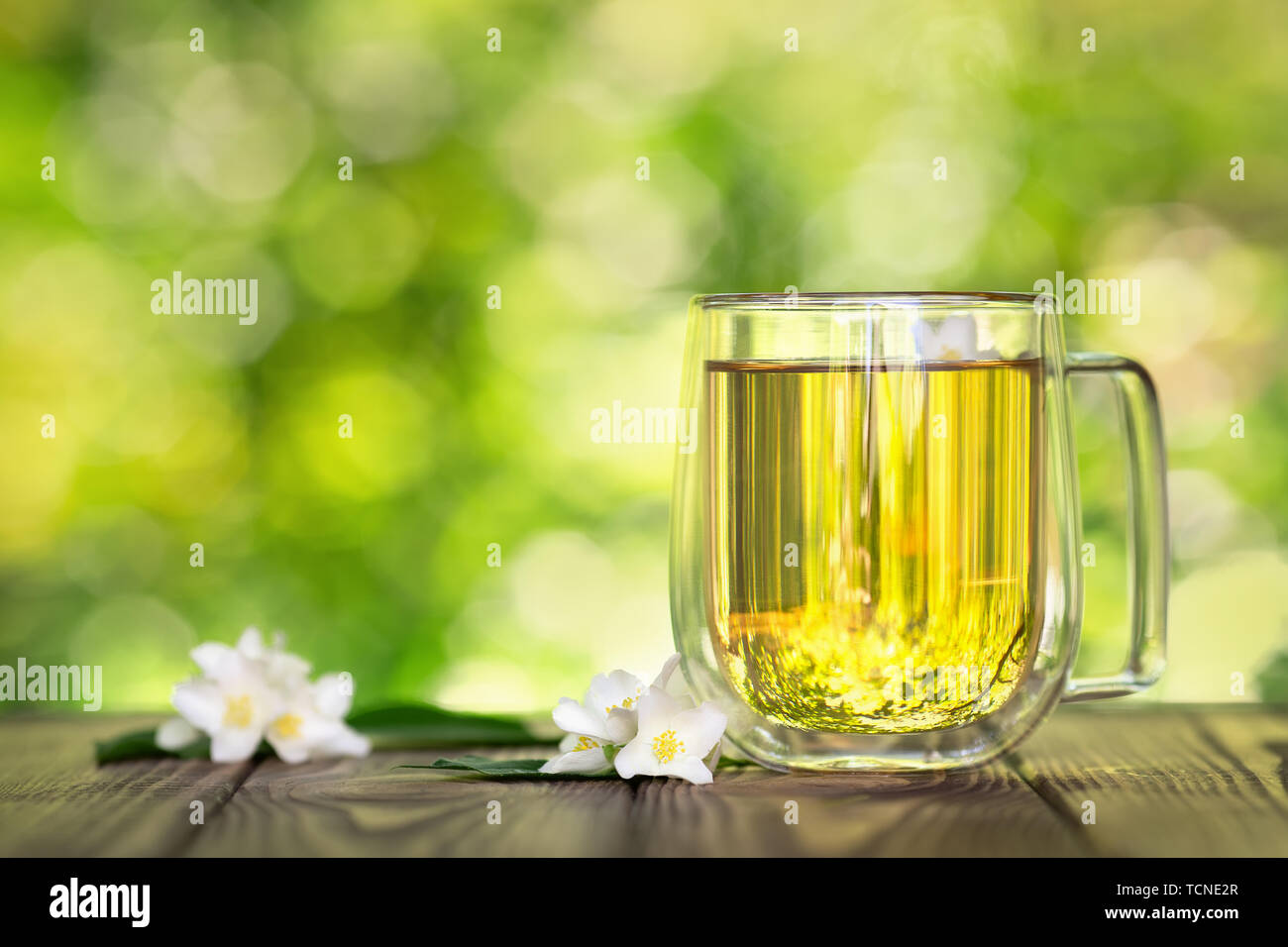 Tazza di tè al gelsomino Foto Stock