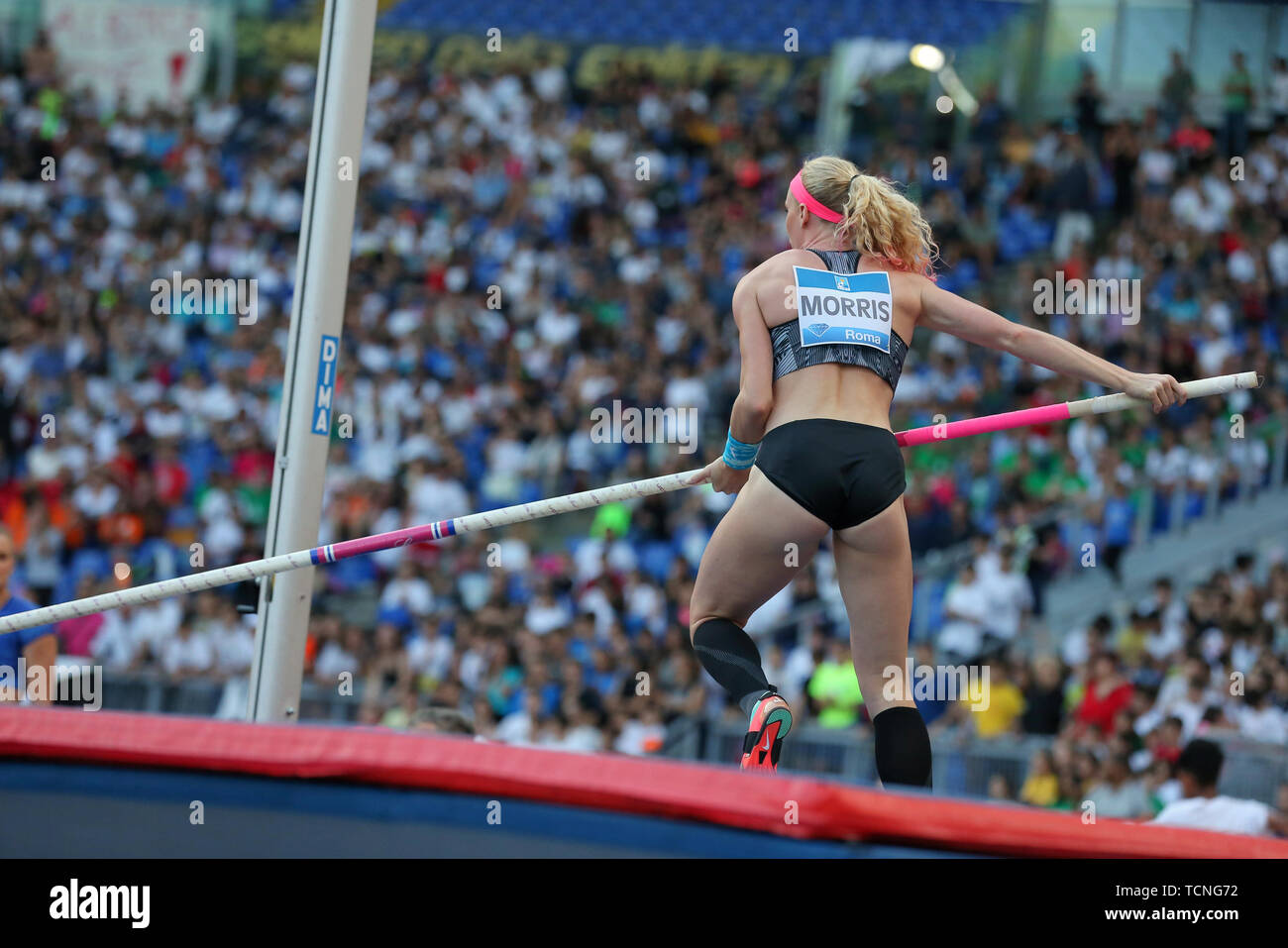 Roma, Italia - Jun 06: Sandi Morris DI STATI UNITI D'AMERICA compete in donne caso Pole Vault durante la IAAF Diamond League 2019 Golden Gala Pietro Mennea a Roma Foto Stock