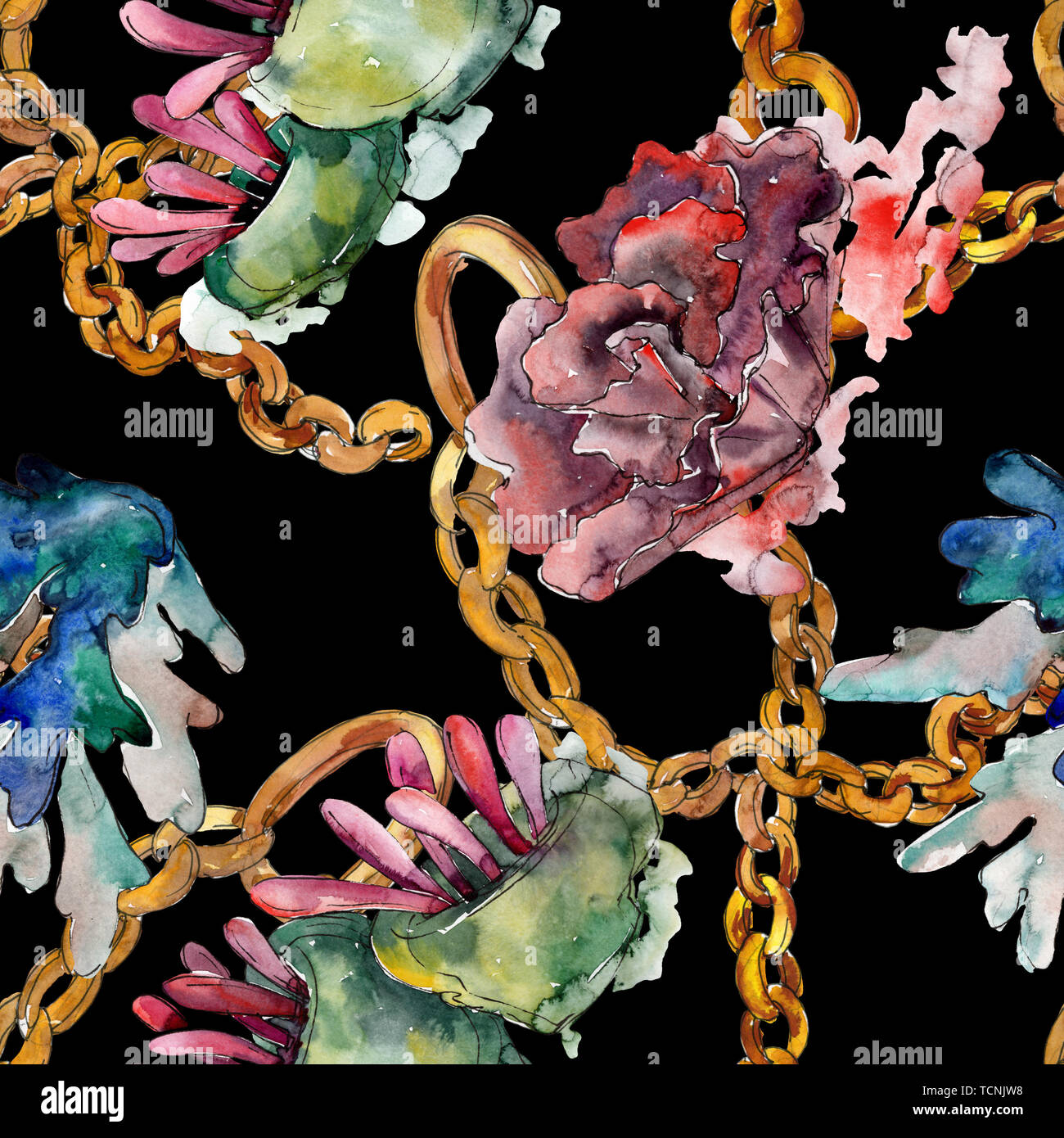 Colorate subacquea acquatici natura Coral reef. Illustrazione ad acquerello set. Disegno ad acquerello fashion aquarelle isolato. Senza soluzione di continuità il picchiettio di sfondo Foto Stock