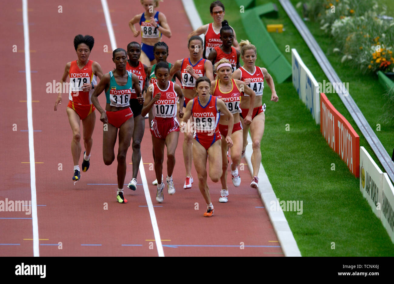 Stade de France Saint Denis vicino Parigi 30.8.2003, IX Campionati del Mondo di atletica leggera ---- donna 5000m Foto Stock