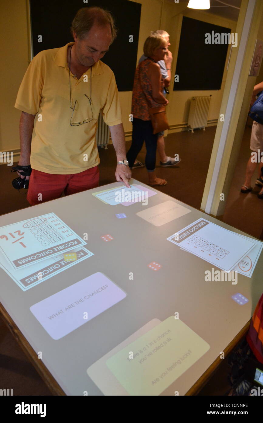 Brillante mente mostra interattiva a capanna 6 a Bletchley Park, Milton Keynes, Buckinghamshire, UK Foto Stock