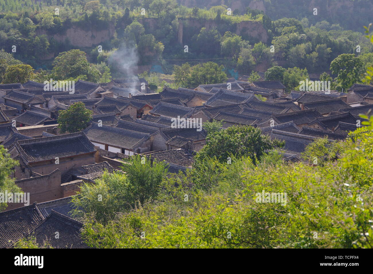 Antica casa di famiglia di partito villaggio, Hancheng, Weinan Provincia, Provincia di Shaanxi Foto Stock