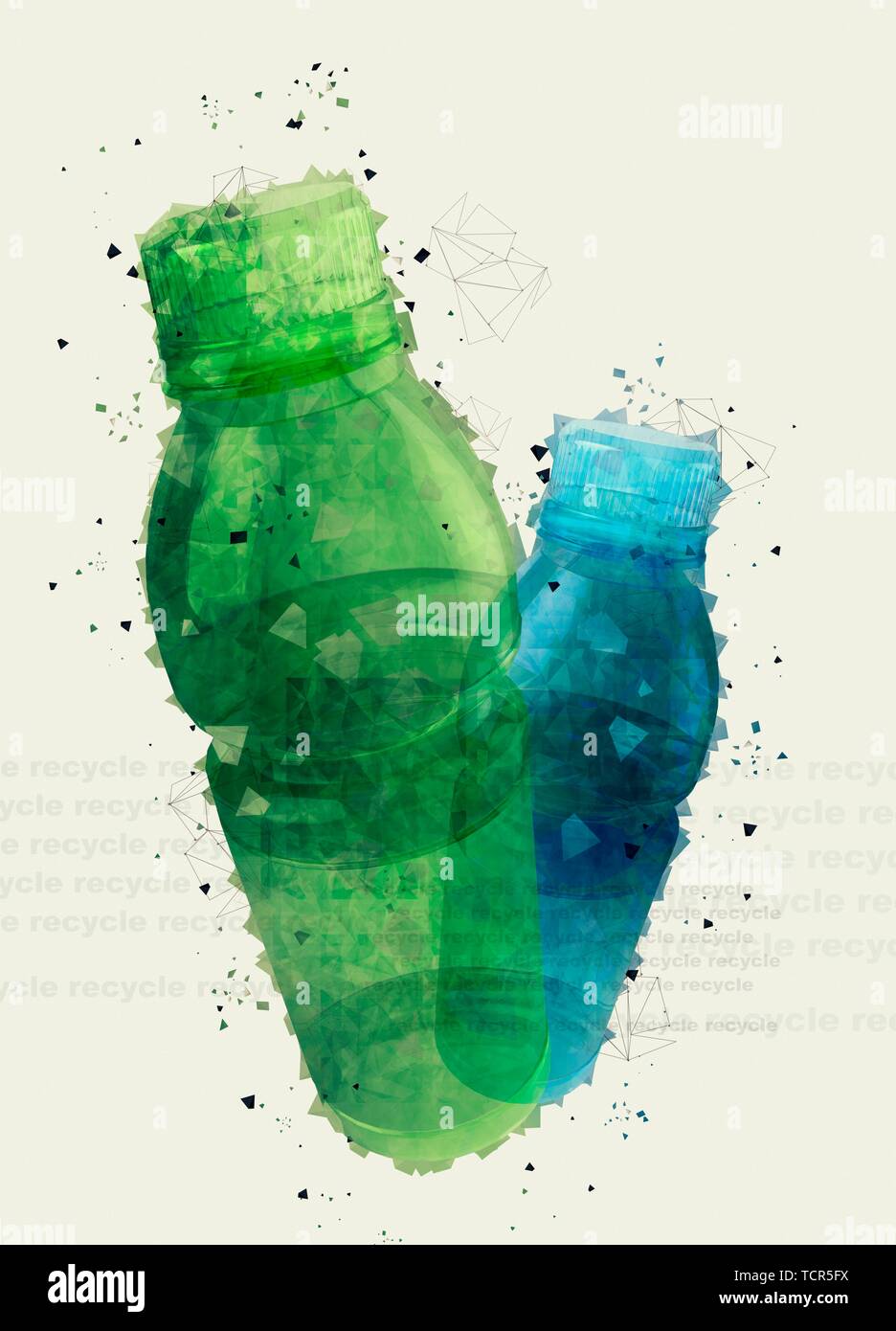 Le bottiglie di plastica, illustrazione Foto Stock
