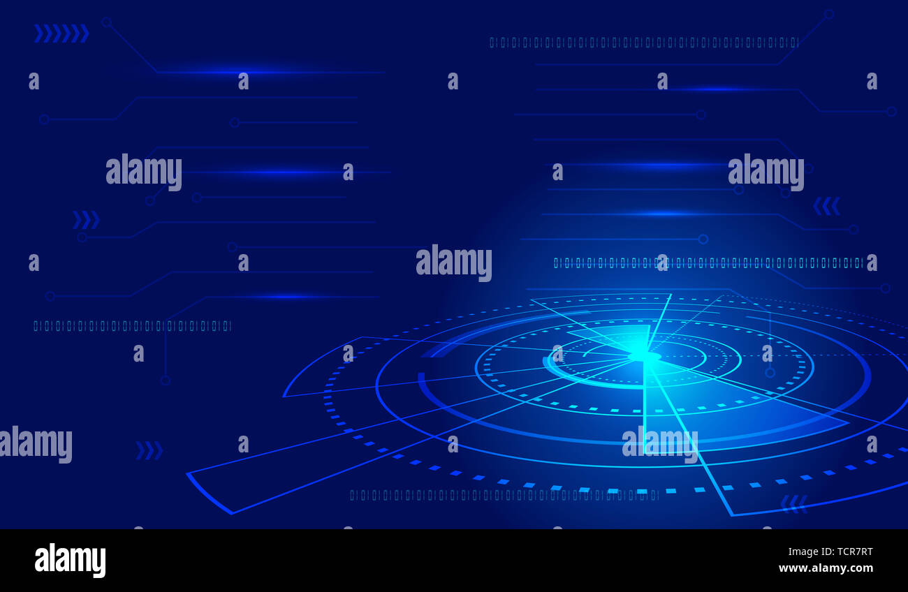 Abstract futuro scheda di circuito. La tecnologia di Internet, la tecnologia dei computer sfondo blu scuro la scienza e la tecnologia del concetto. Foto Stock