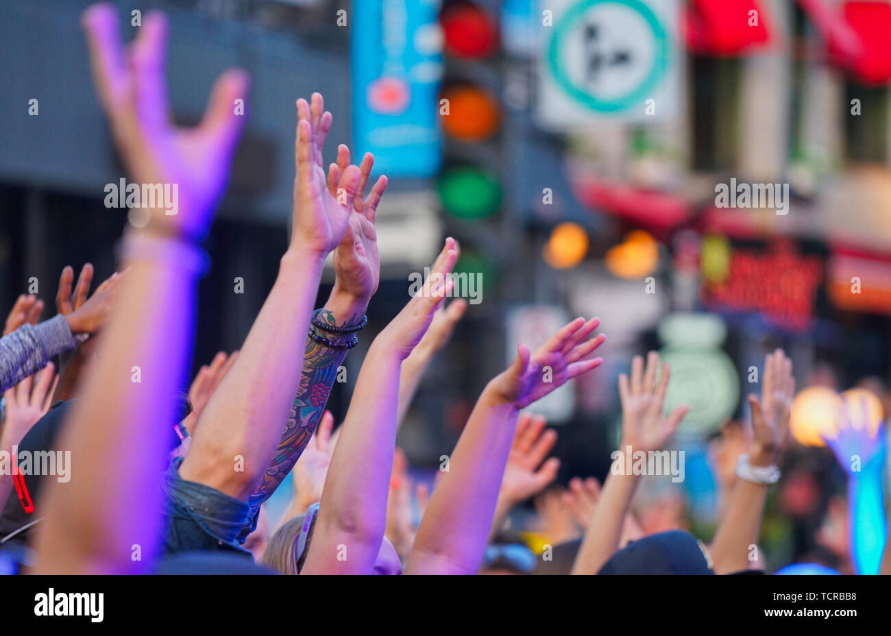 Montreal, Canada,Giugno 8, 2019.La folla di persone per il Crescent Street F1 delle parti a Montreal, Quebec, Canada.Credit:Mario Beauregard/Alamy Live News Foto Stock