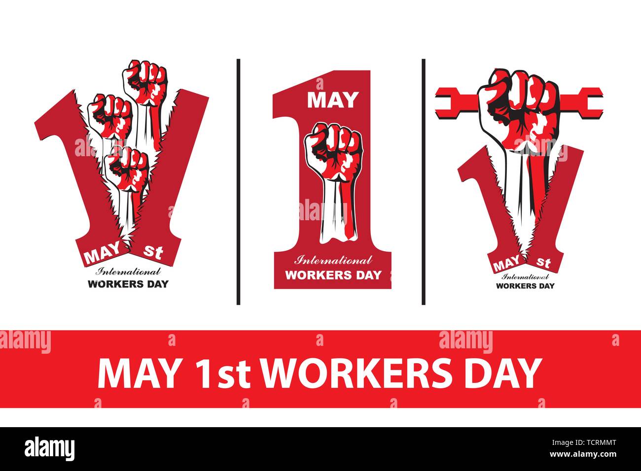 Maggio 1st Giornata Dei Lavoratori. Illustrazione del vettore creativo della giornata lavorativa. Illustrazione Vettoriale