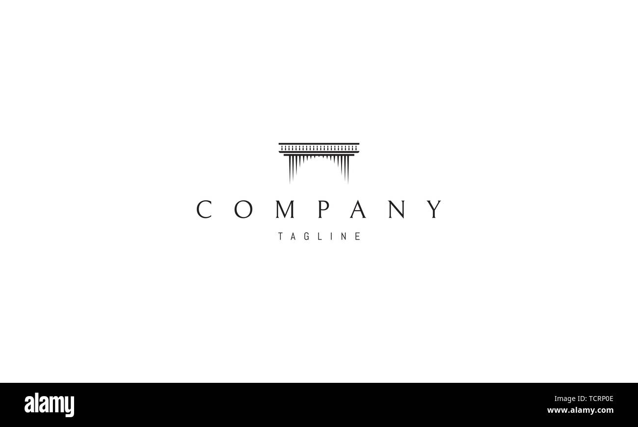 Arco di ponte nero vettore astratto logo design Illustrazione Vettoriale