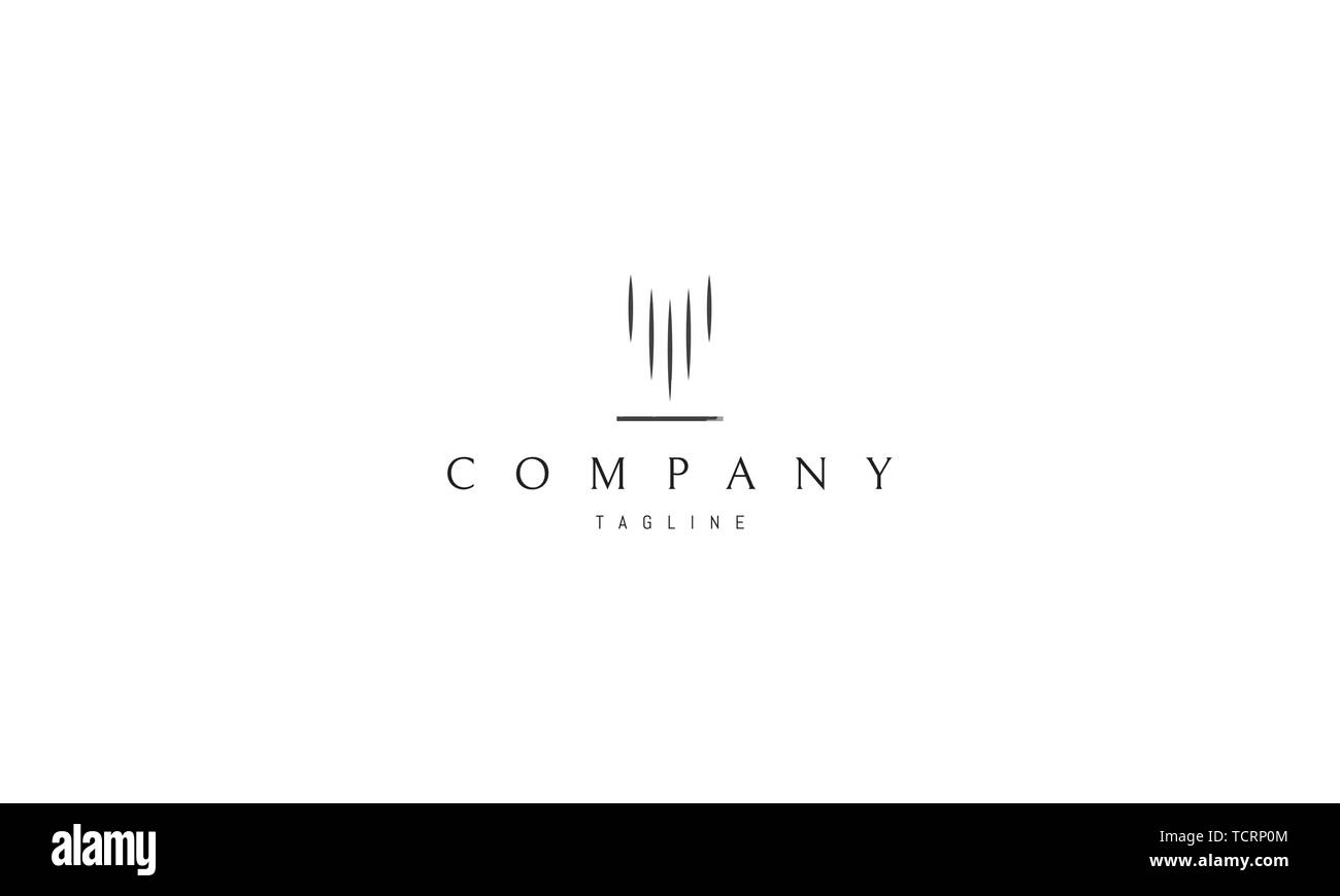 Colonna nero vettore astratto logo design immagine Illustrazione Vettoriale