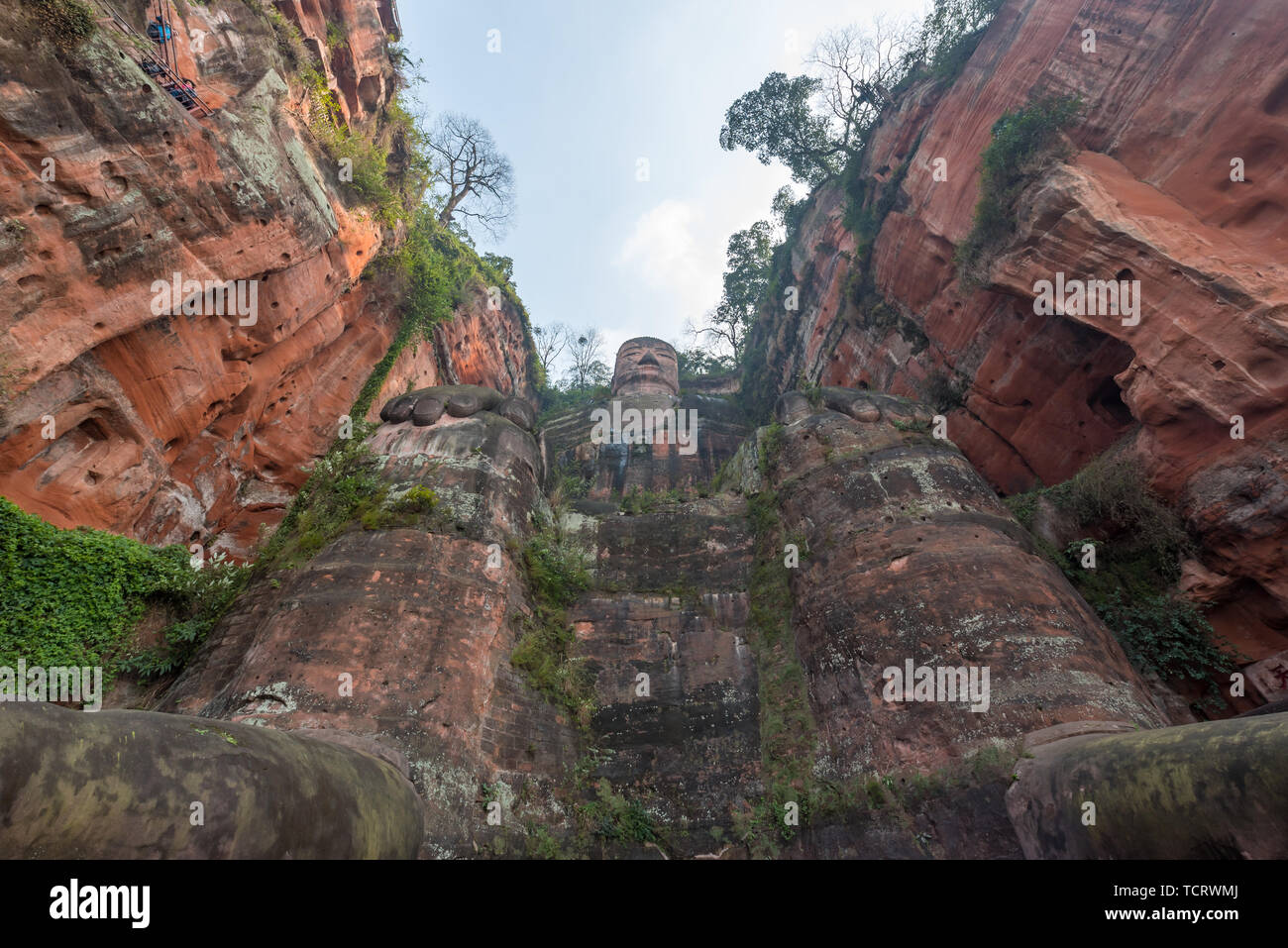 Statua del Grande Buddha di Leshan, Sichuan Foto Stock