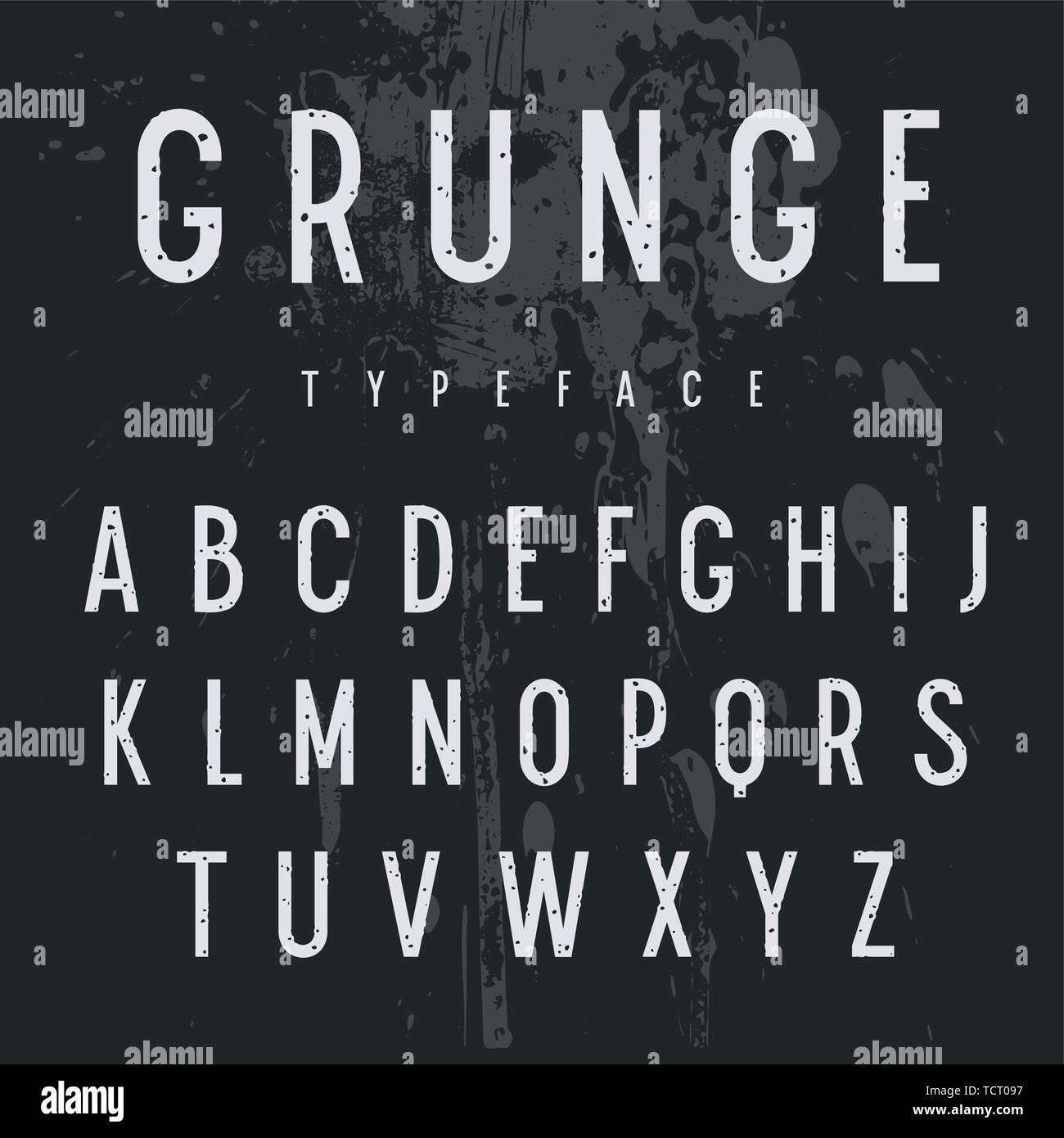 Vintage Grunge Font. Vector Sans Serif alfabeto. In stile retrò carattere tipografico Illustrazione Vettoriale