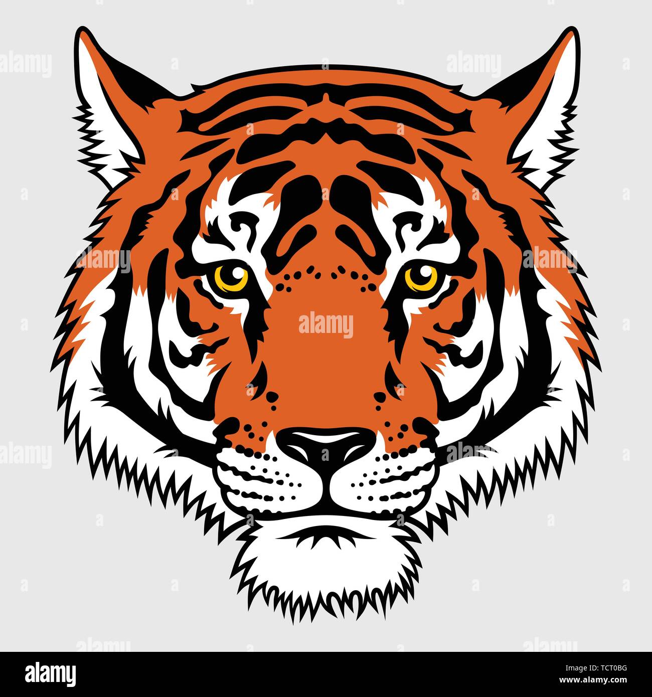 Giapponese patch Tiger ricamo. Vettore. T-shirt print design. Scheda grafica con un raccordo a T Illustrazione Vettoriale