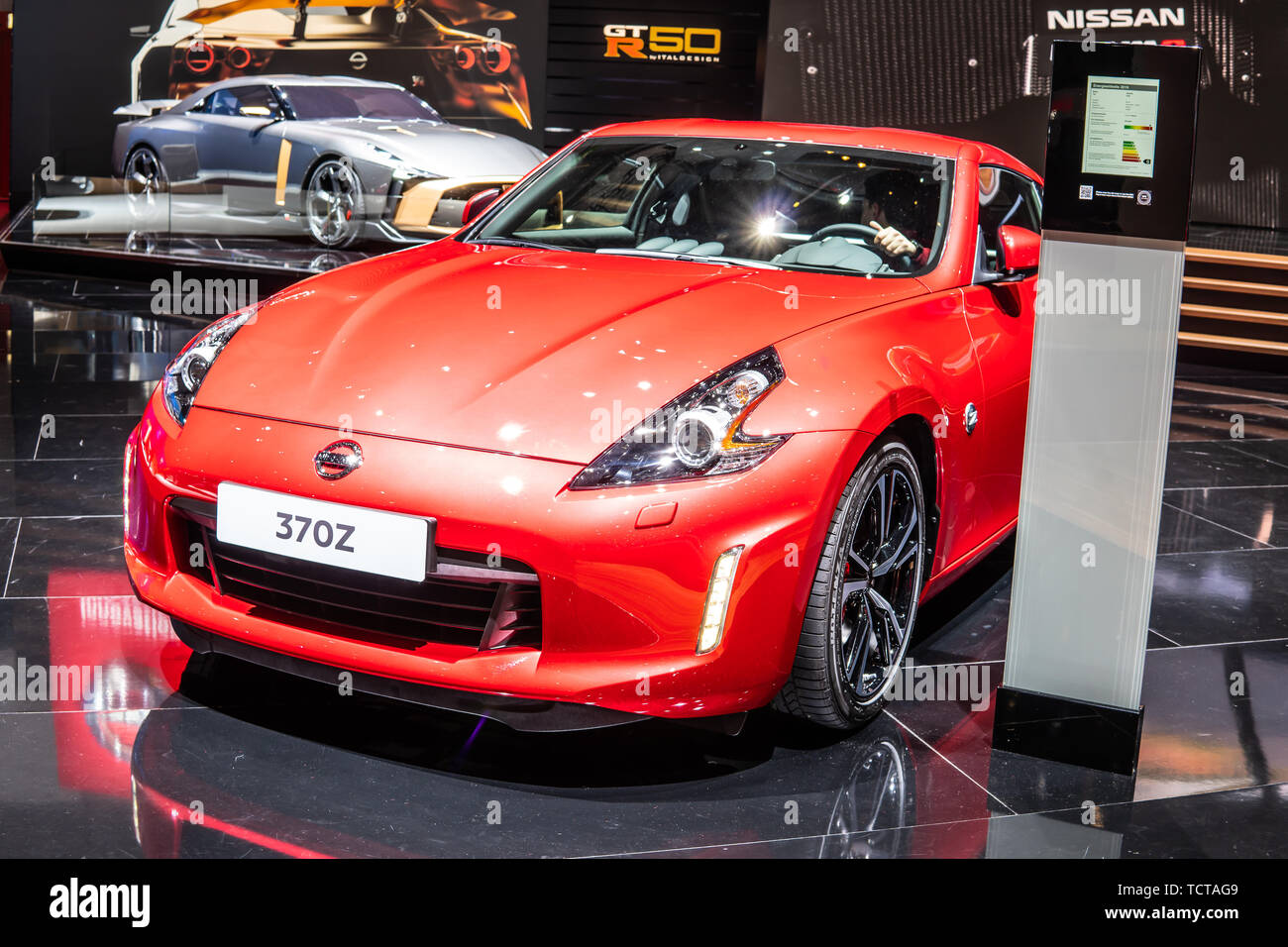 Ginevra, Svizzera, Marzo 07, 2019: Nissan 370Z a Ginevra International Motor Show, 2 porte, 2 posti auto sportive prodotte da Nissan Foto Stock