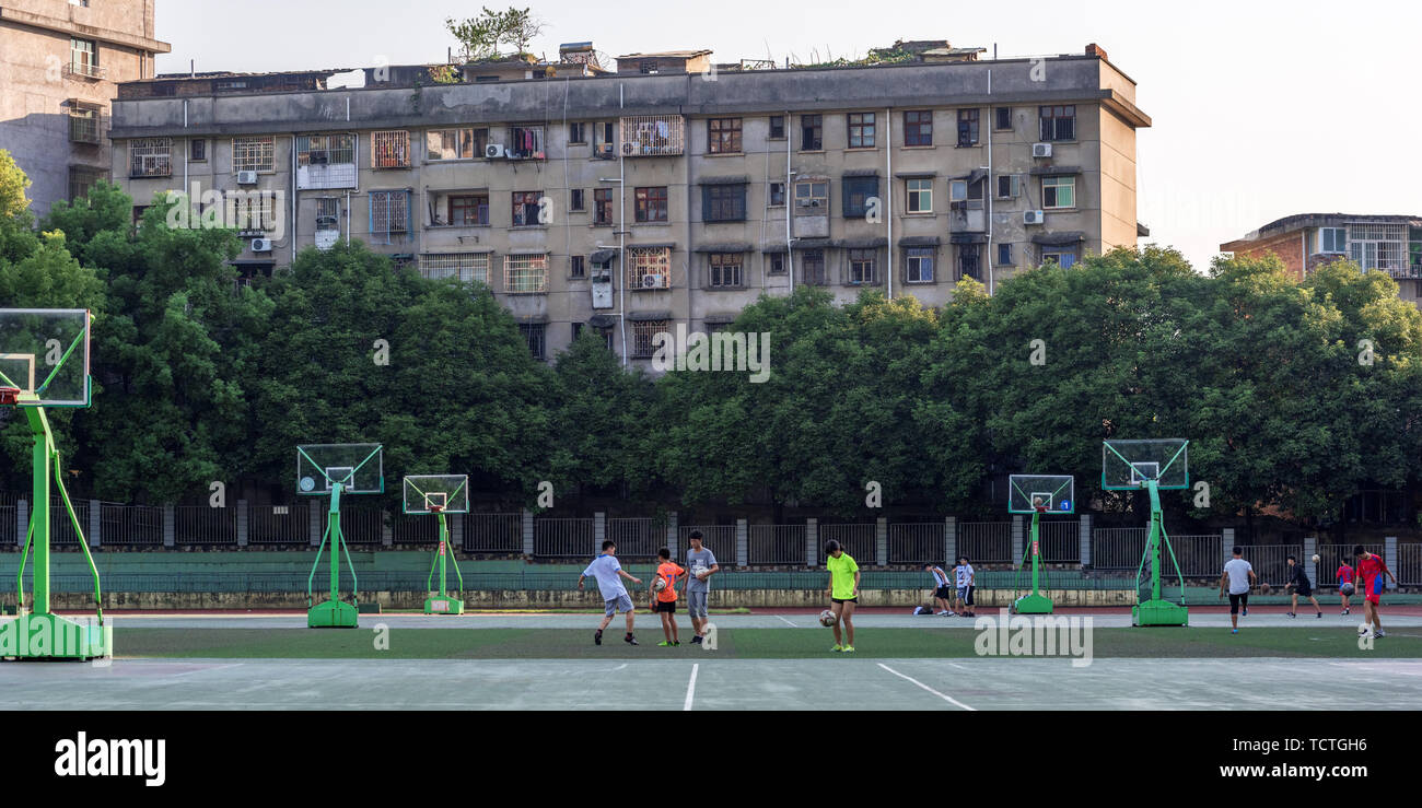 Il parco giochi per campus educazione fisica classe. Foto Stock