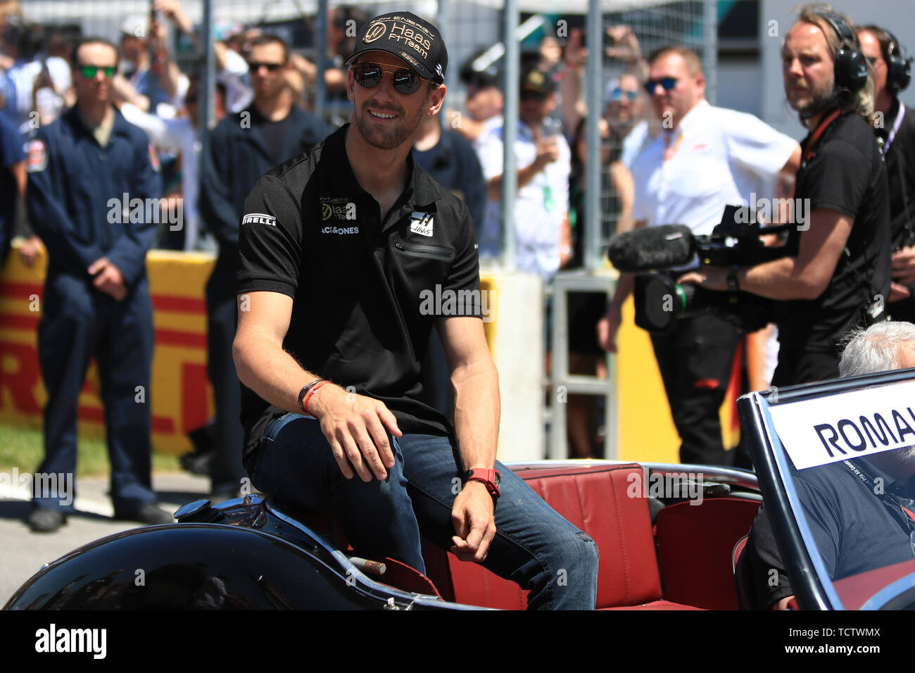Il 9 giugno 2019, il circuito Gilles Villeneuve di Montreal, Quebec, Canada; Formula 1 Gran Premio del Canada, il giorno della gara; energia ricchi Haas F1 Team, Romain Grosjean Foto Stock