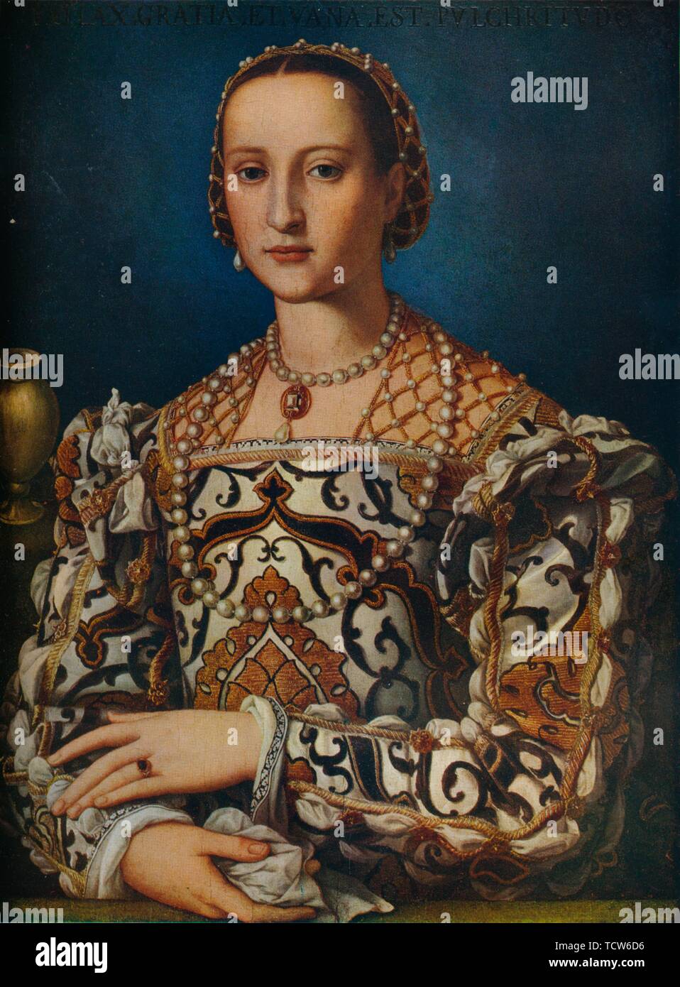 'Eleonora di Toledo,' c1562-1572, (1930). Creatore: Agnolo Bronzino. Foto Stock