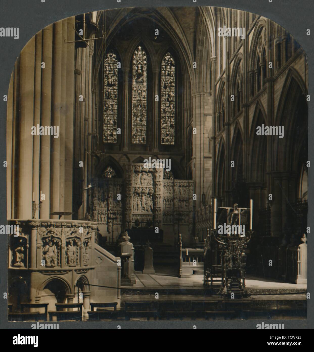 " Il Pulpito e il coro di Truro Cathedral, Eng.', C1910. Creatore: sconosciuto. Foto Stock
