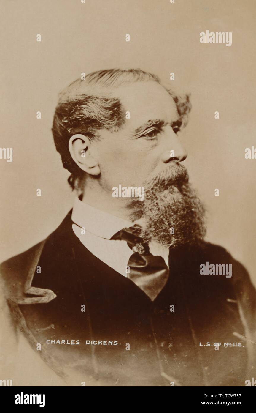"Charles Dickens', 1867. Creatore: Londra stereoscopia fotografica & Co. Foto Stock
