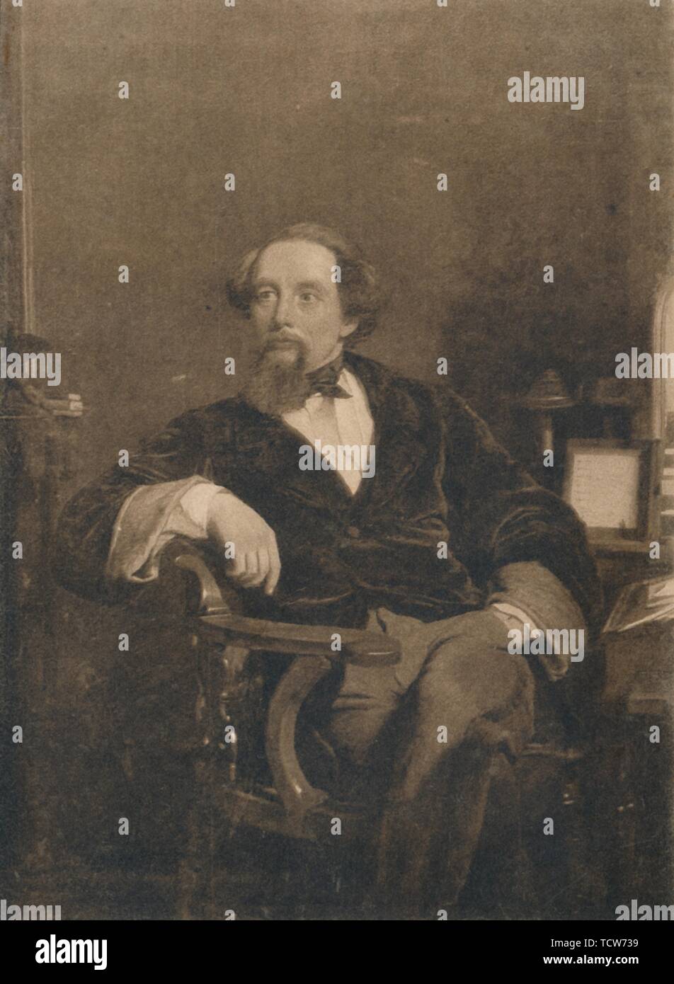 Charles Dickens, 1859. Creatore: sconosciuto. Foto Stock