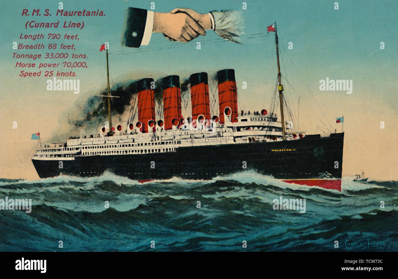 "R.M.S. Mauritania. (Cunard Line)', c1930s. Creatore: sconosciuto. Foto Stock