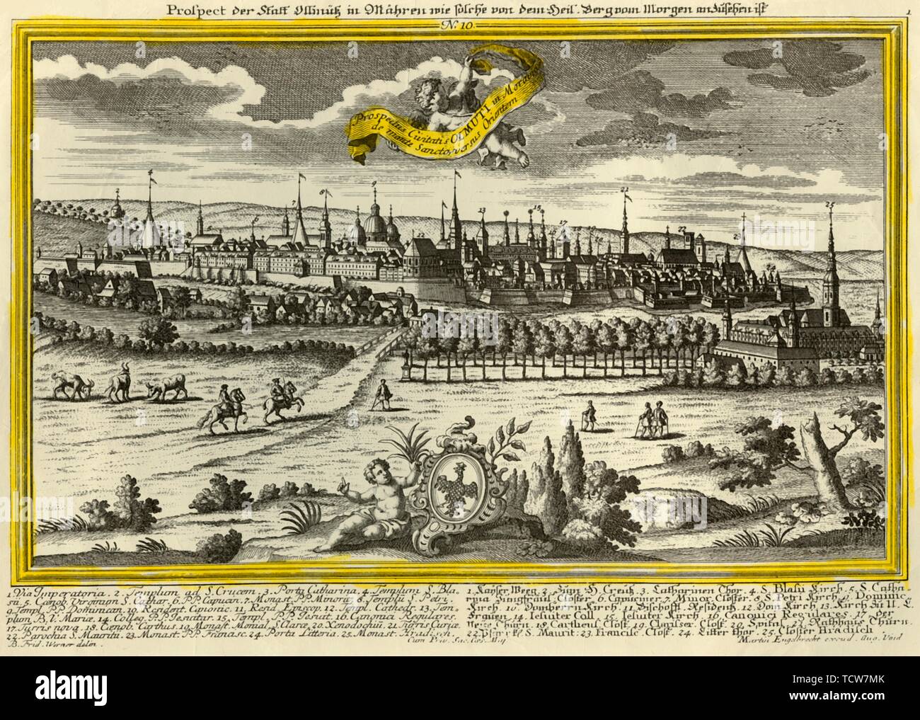 Olomouc, c1740. Creatore: Johann Georg Ringlin. Foto Stock