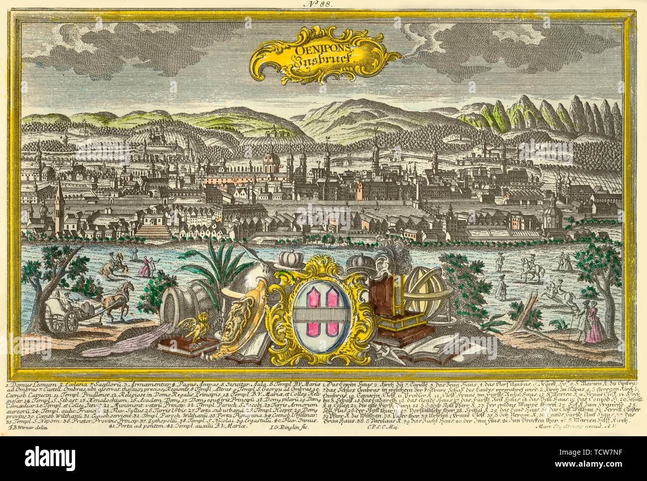 Innsbruck, c1740. Creatore: Johann Georg Ringlin. Foto Stock