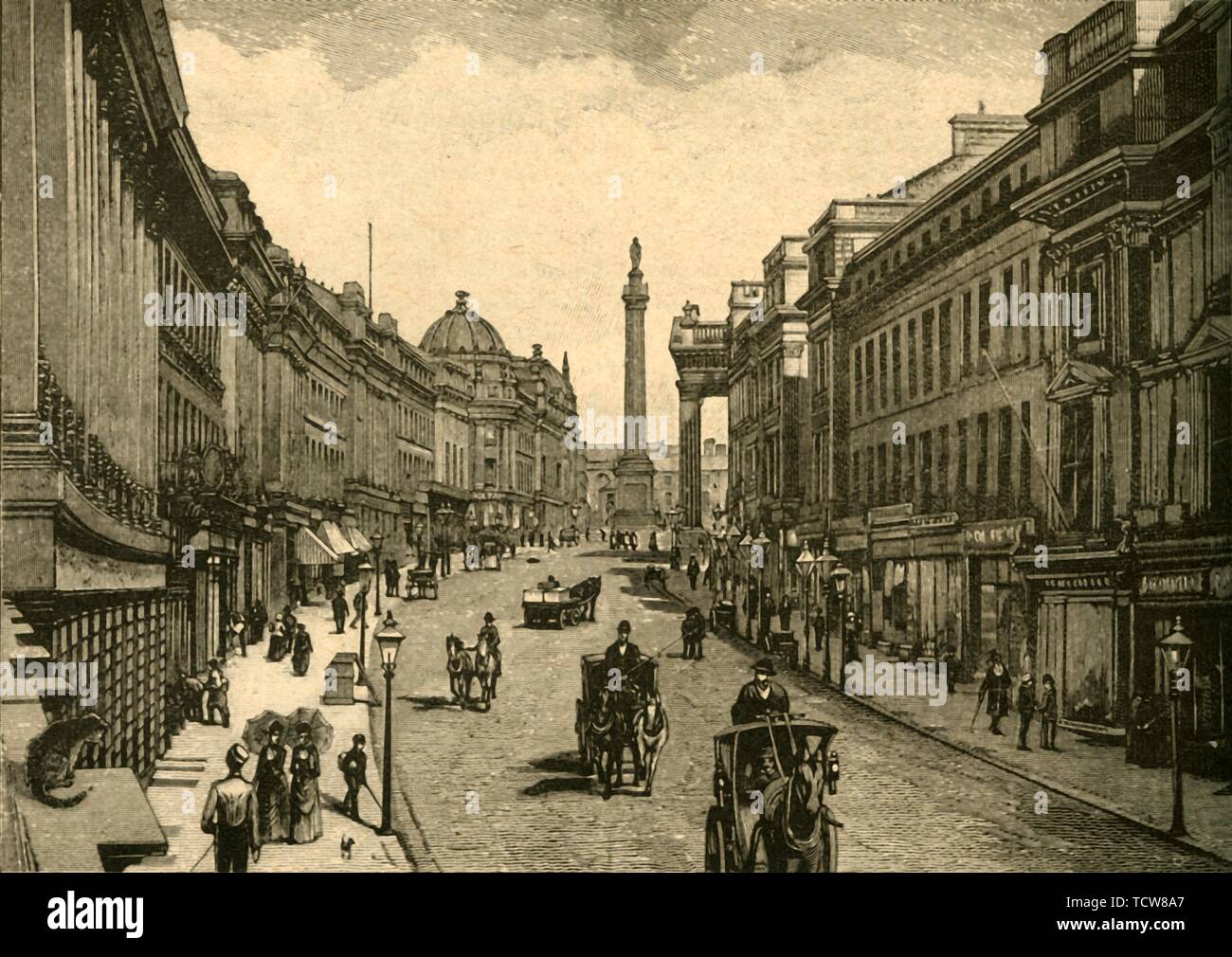 Grey Street, Newcastle-su-Tyne, c1890. Creatore: sconosciuto. Foto Stock