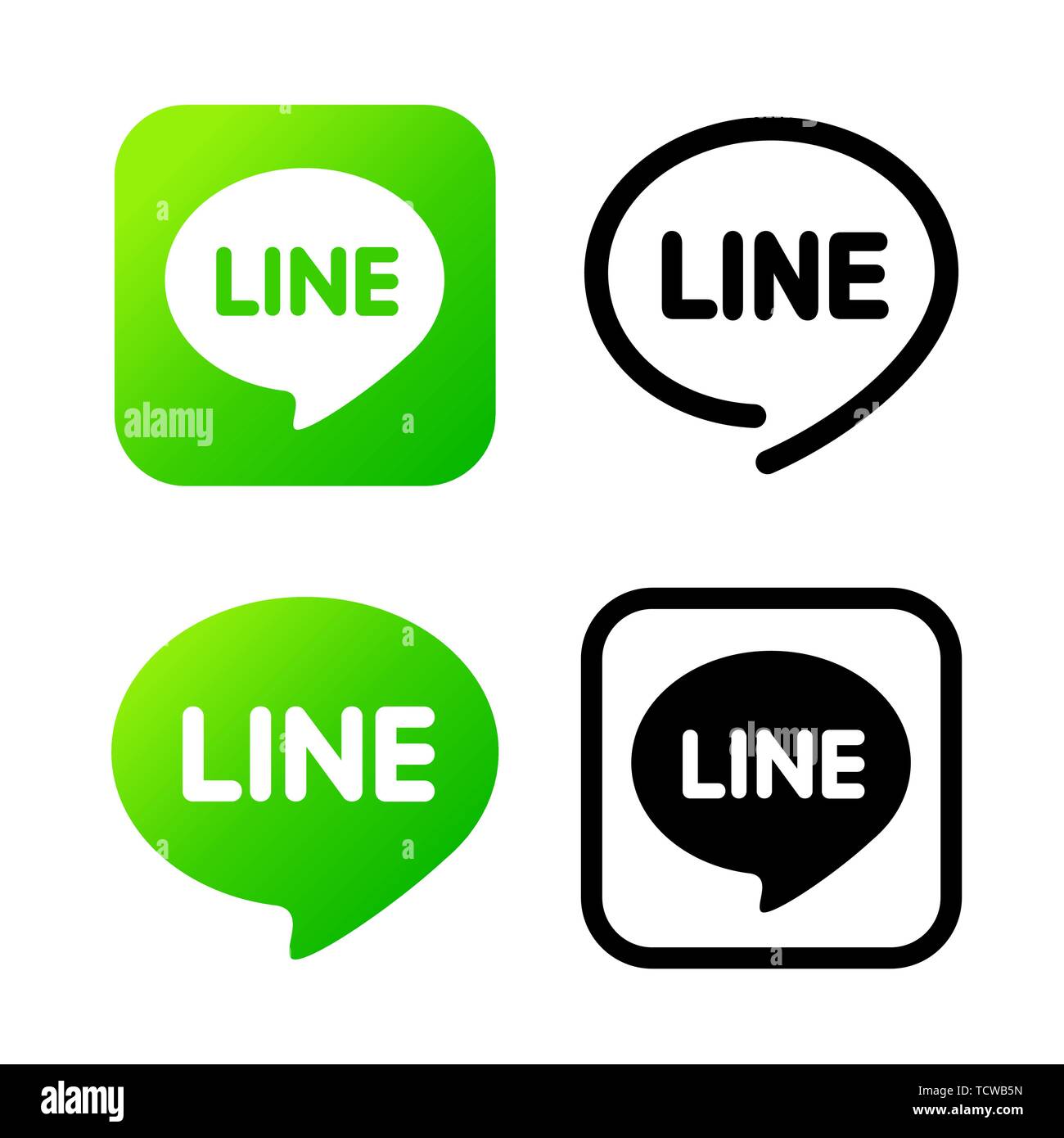 Segno di linea verde simbolo di chat. Icona Web commenti colore. Icona Messenger illustrazione vettoriale Illustrazione Vettoriale