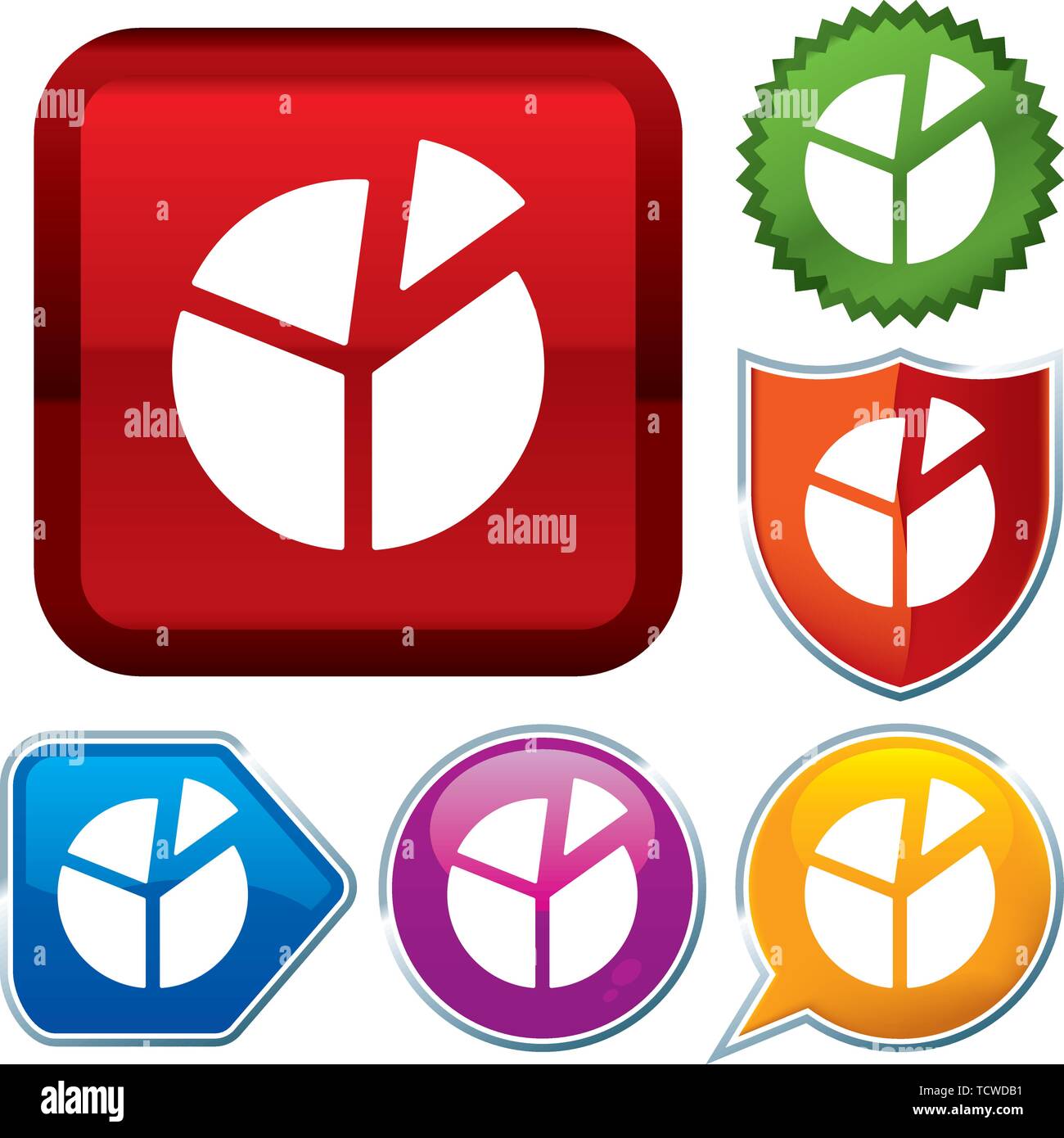 Illustrazione Vettoriale. Imposta icona lucido serie sui pulsanti. La partecipazione. Illustrazione Vettoriale