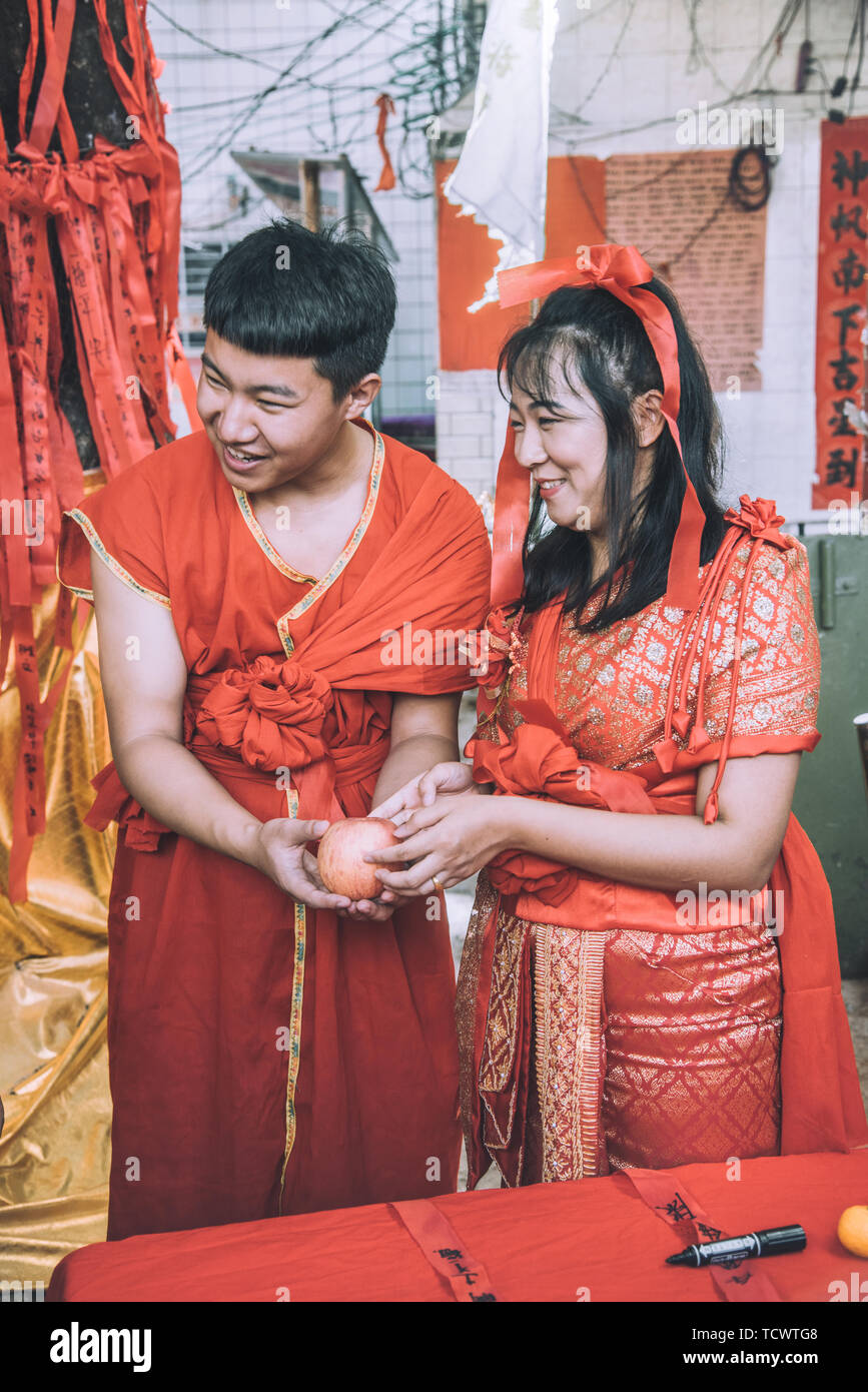 Matrimonio di famiglia folklore Foto Stock