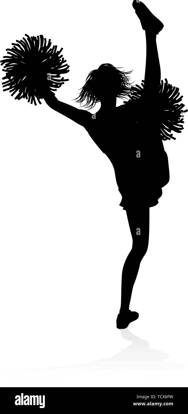 Cheerleader Silhouette Illustrazione Vettoriale