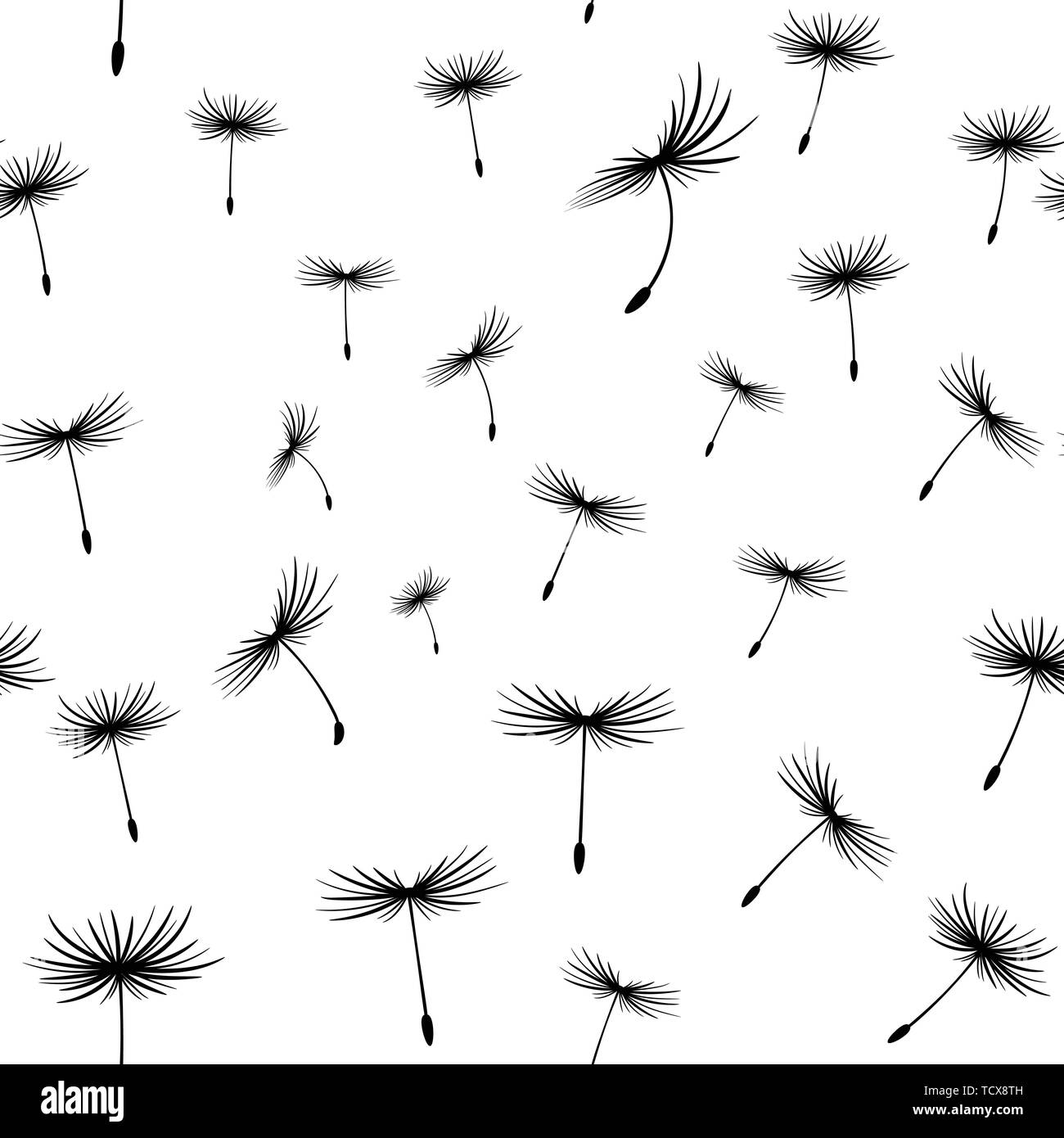 Illustrazione con i semi di tarassaco sfondo senza giunture Illustrazione Vettoriale