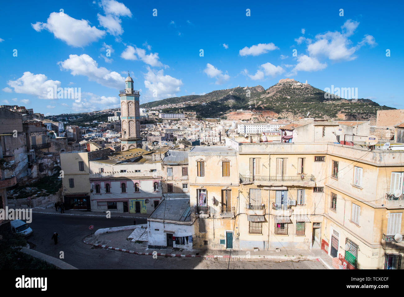 Vista sul vecchio Kasbah dal bey's Palace, Orano, in Algeria, in Nord Africa e Africa Foto Stock