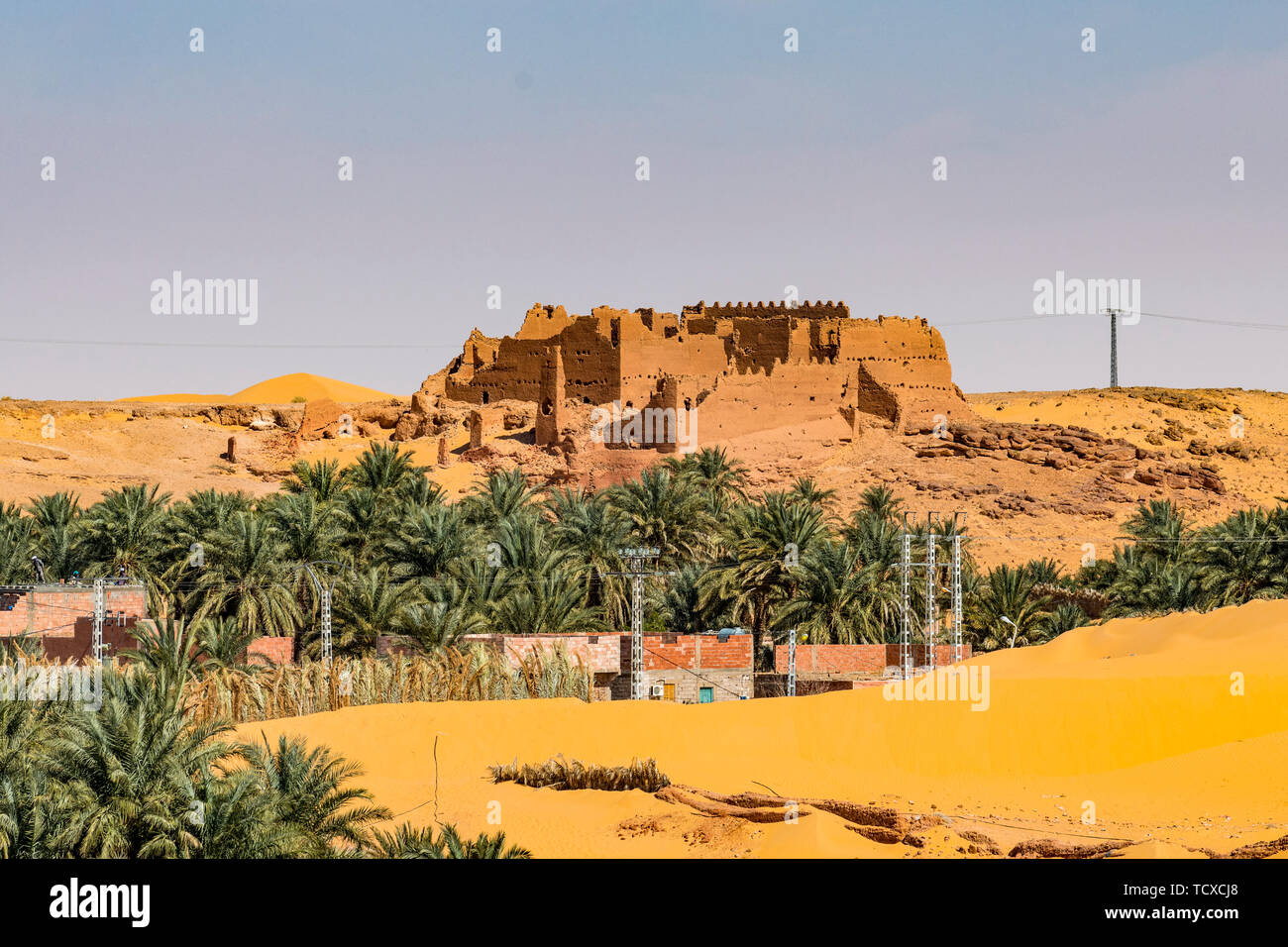 Vecchio ksar, old town nel deserto vicino a Timimoun, Algeria occidentale, il Nord Africa e Africa Foto Stock