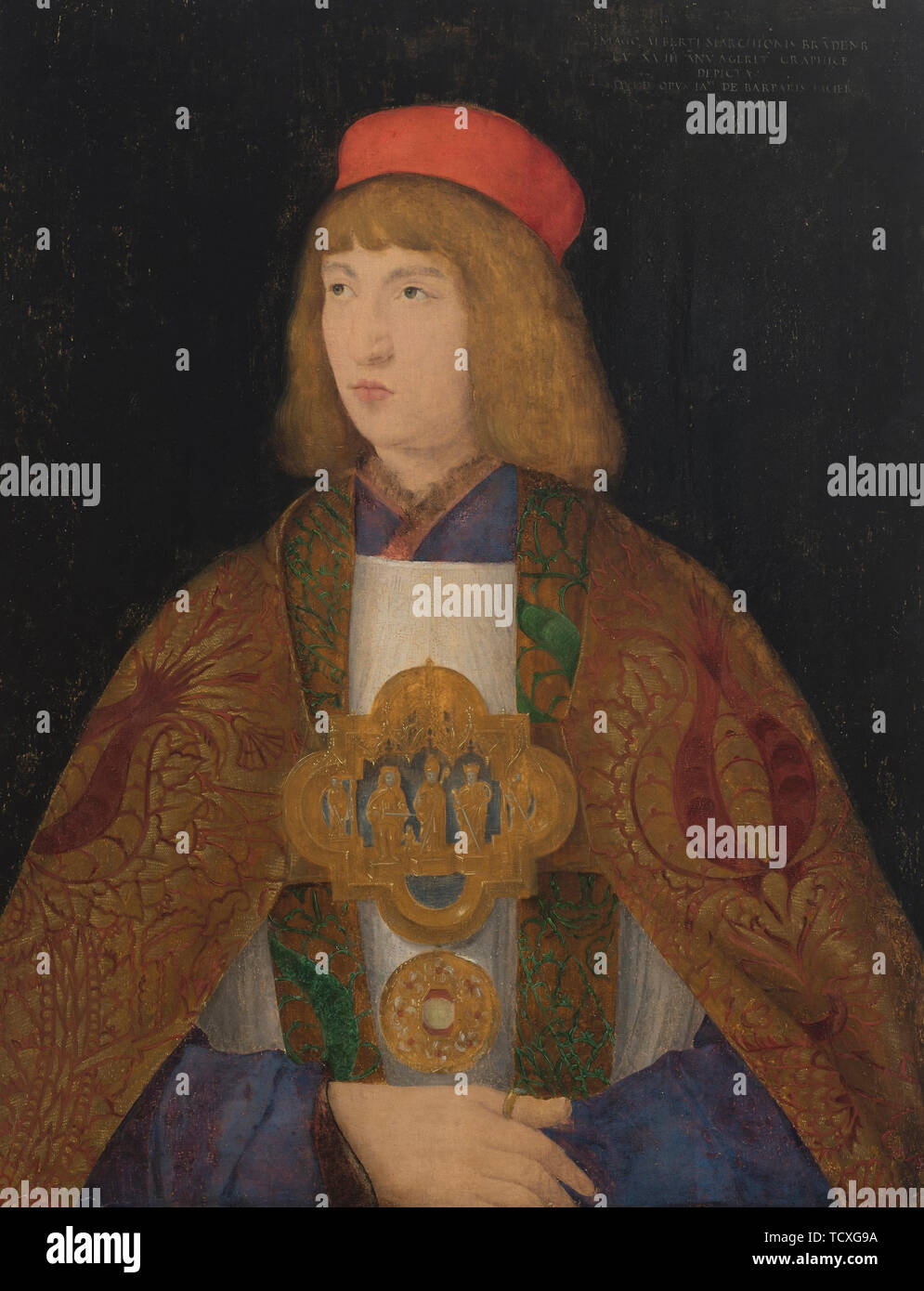 Il Portrait di Albrecht di Brandeburgo (1490-1545), 1508. Creatore: de' Barbari, Jacopo (c. 1445-c. 1516). Foto Stock