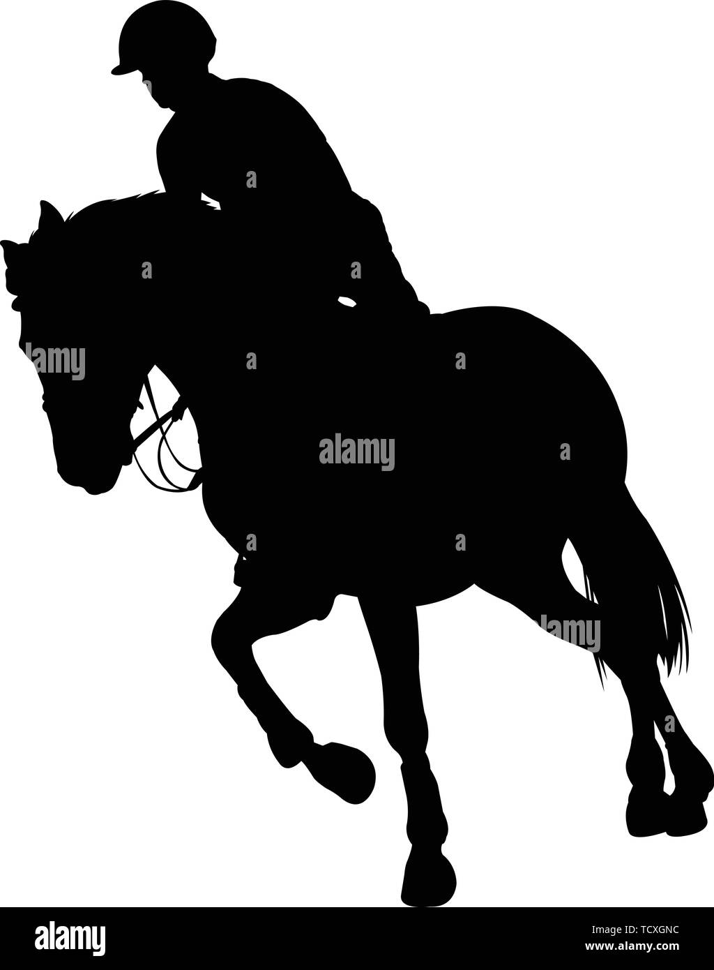 Equitazione,sport equestri silhouette - vettore Illustrazione Vettoriale